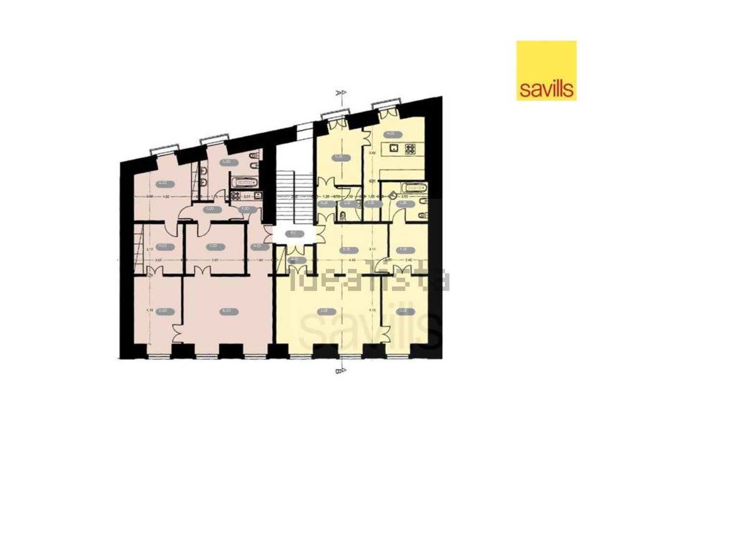 公寓 t3出售在Rua do Barão, 15 - 平面图