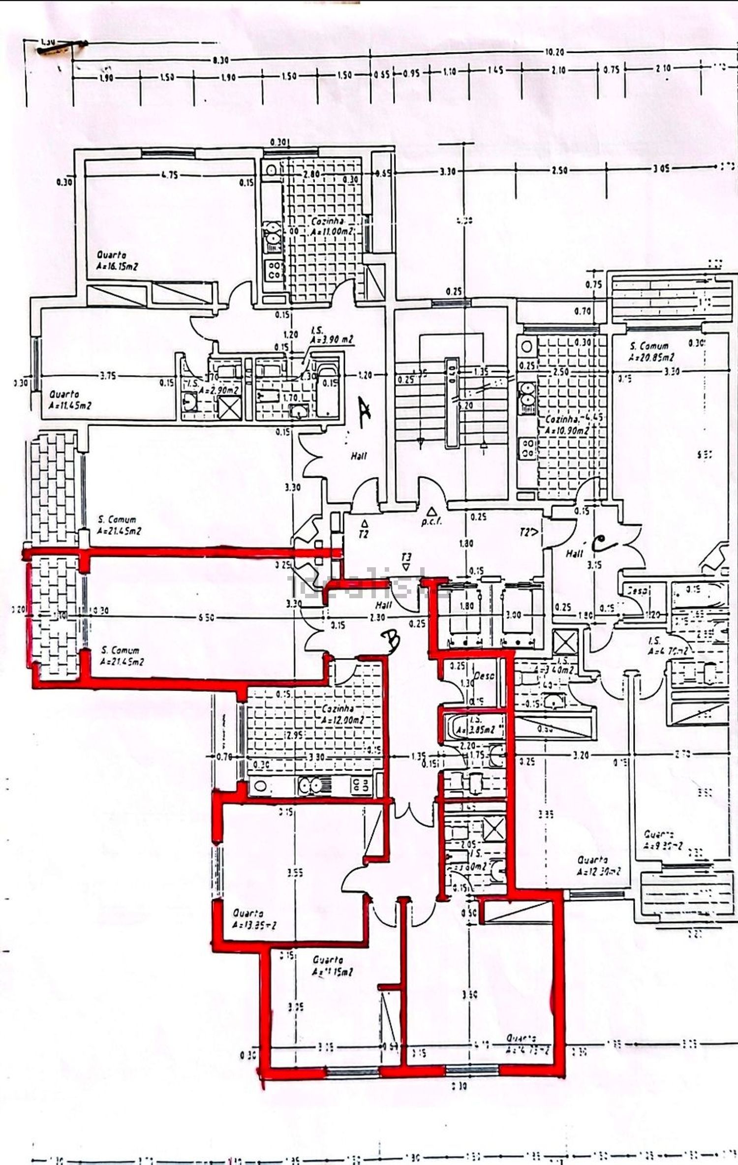 公寓 t3出售在Rua José Gomes da Silva, 8 - 平面图