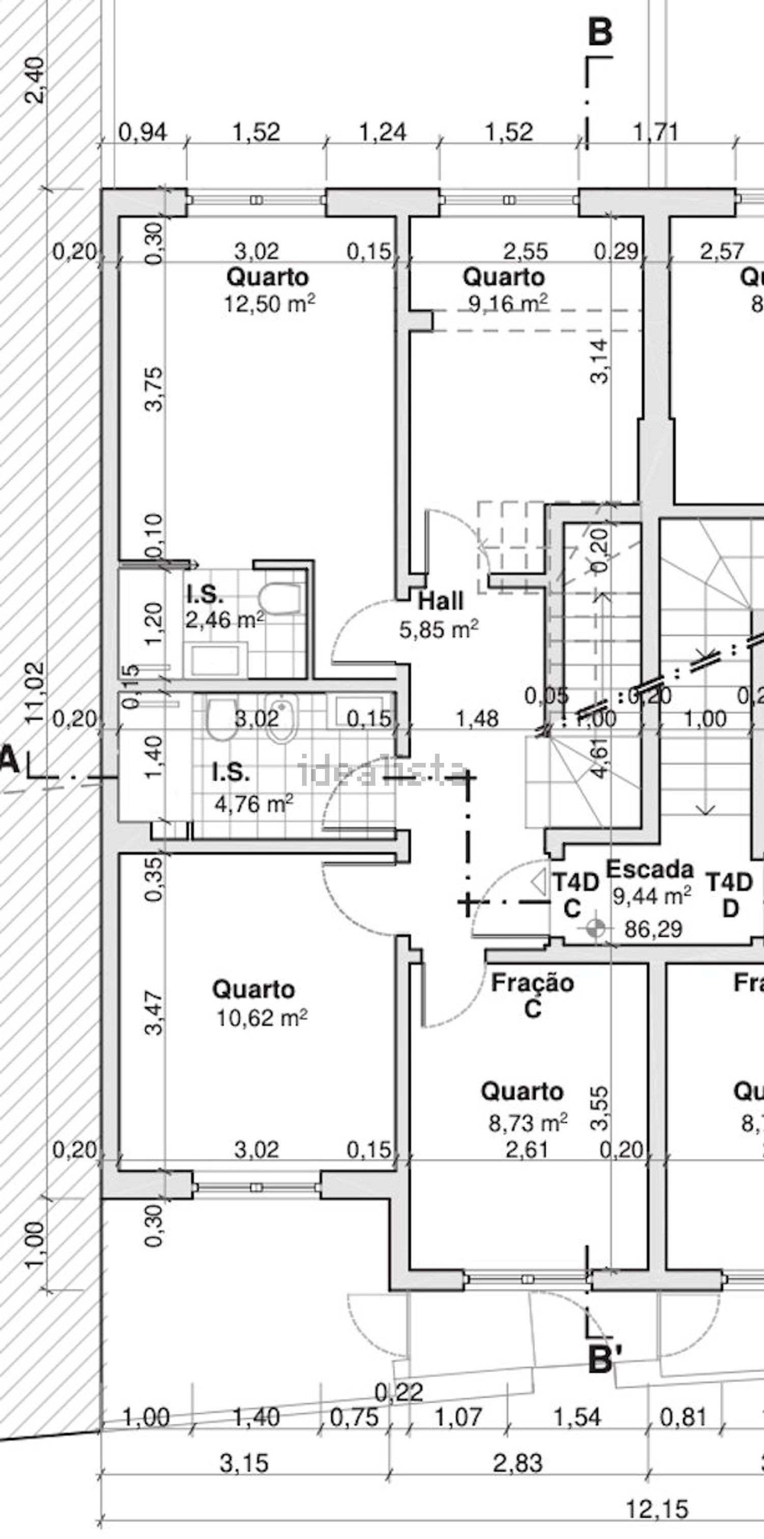 出租复式公寓在Rua de Diu - 平面图