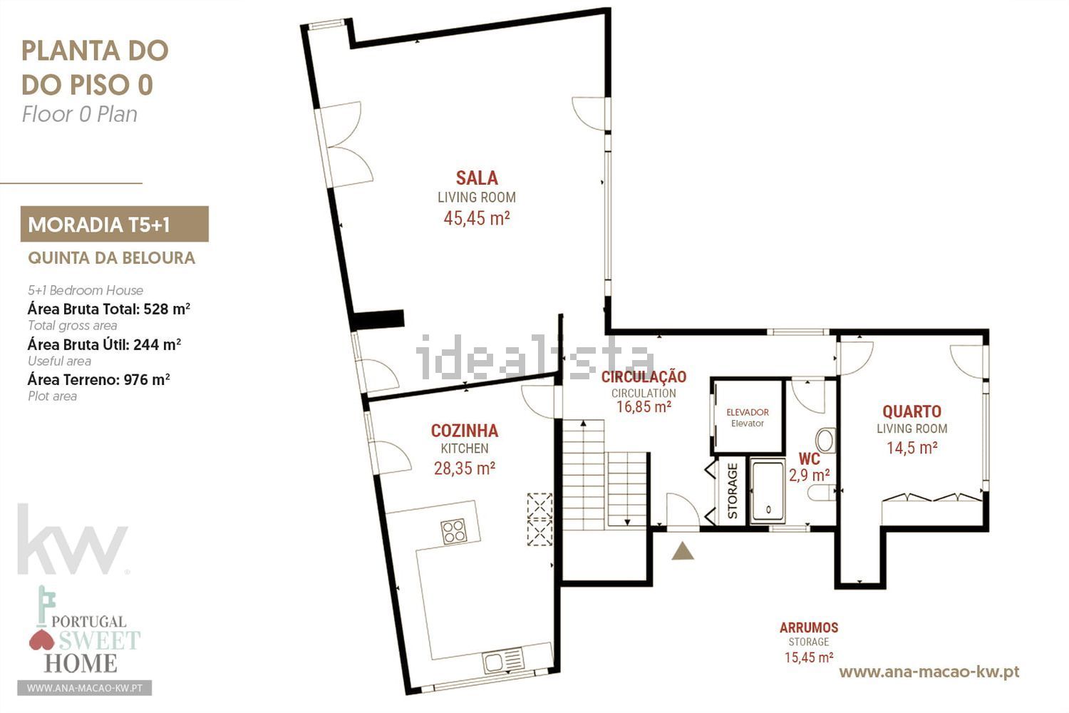 小楼房或独栋别墅出售在Beloura - Penha Longa - 平面图