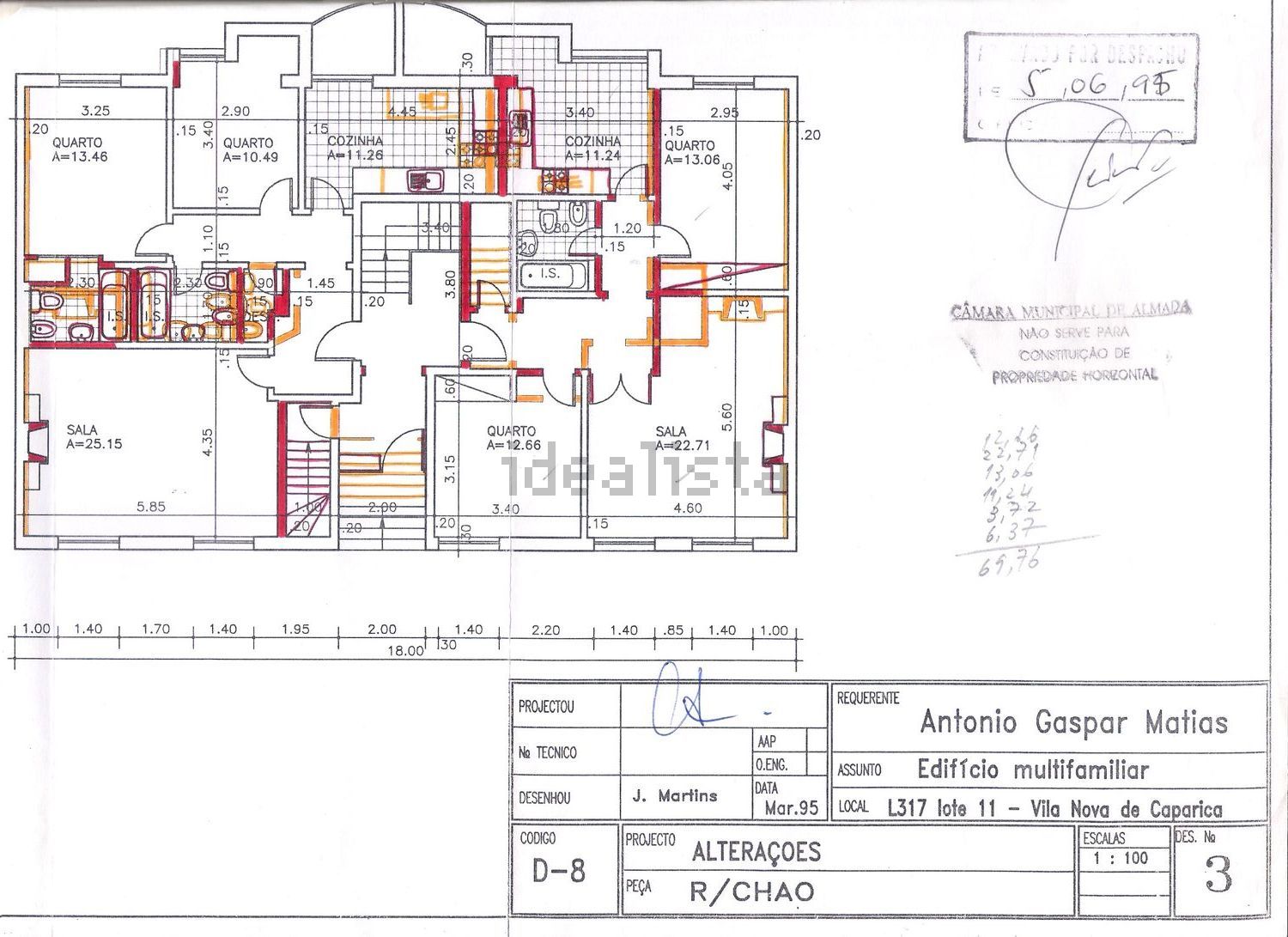 公寓 t2出售在Rua Mário da Silva Marques, 5 - 平面图