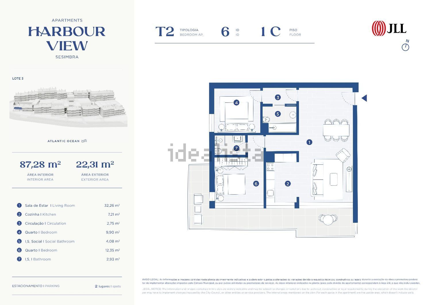 公寓 t2出售在Zambujal - Aiana - 平面图