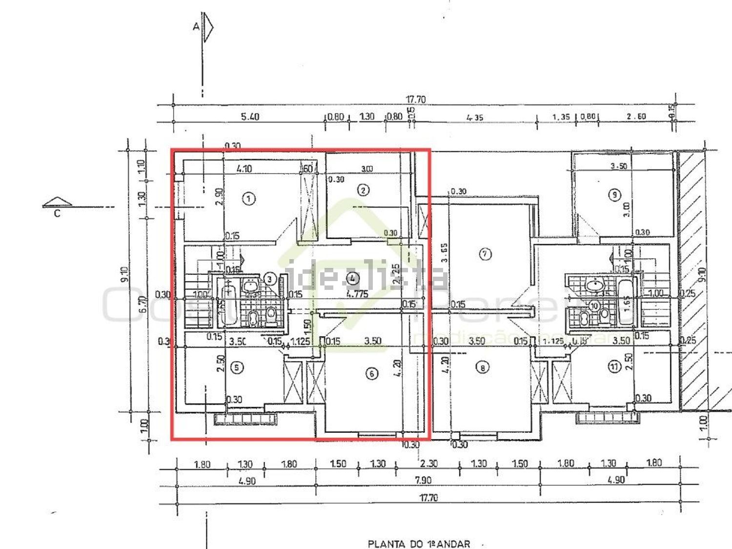 小楼房或独栋别墅出售在Vimeiro - 平面图