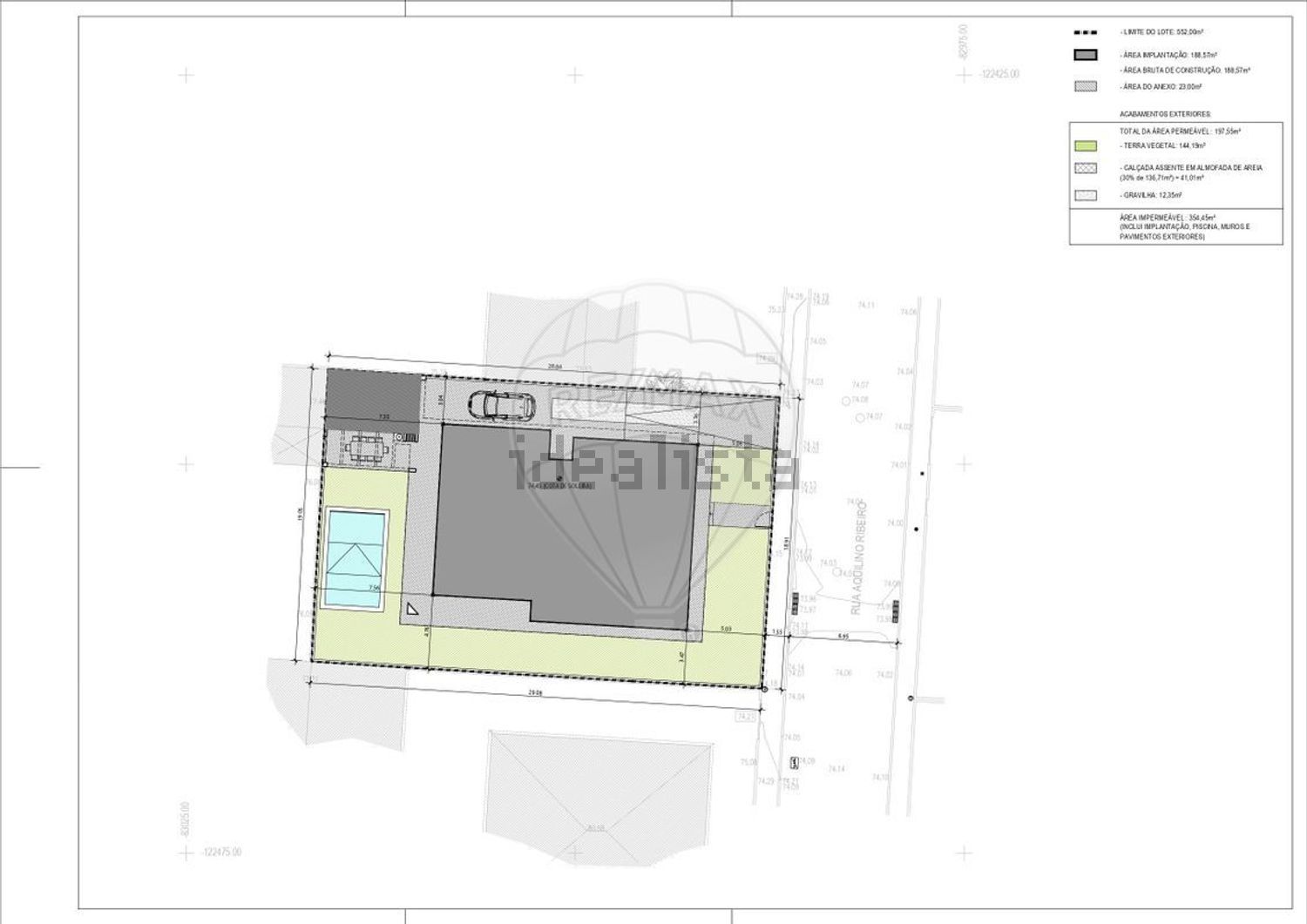 小楼房或独栋别墅出售在Rua Aquilino Ribeiro - 平面图