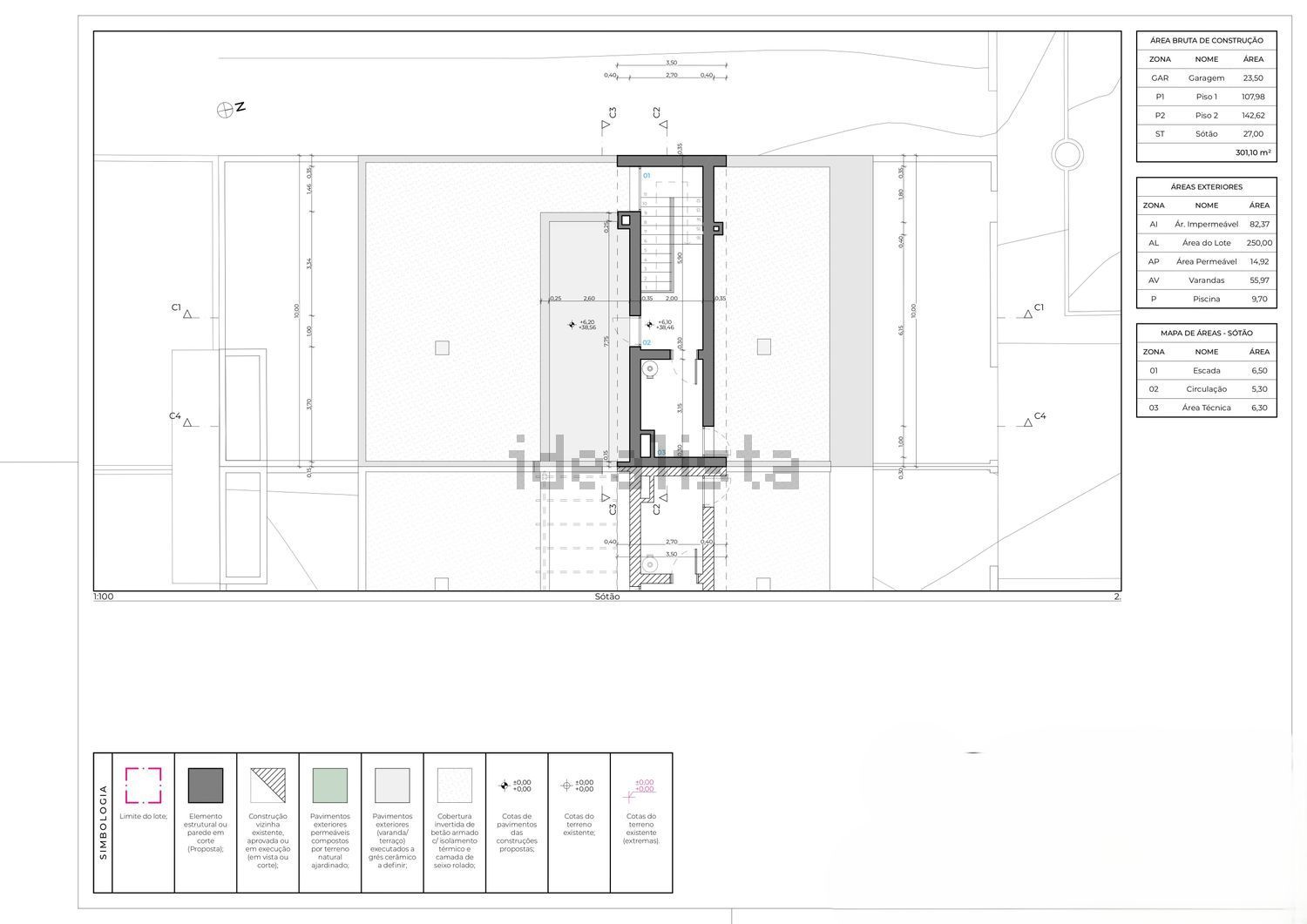双拼别墅出售在Rua 11 de Março s/n - 平面图