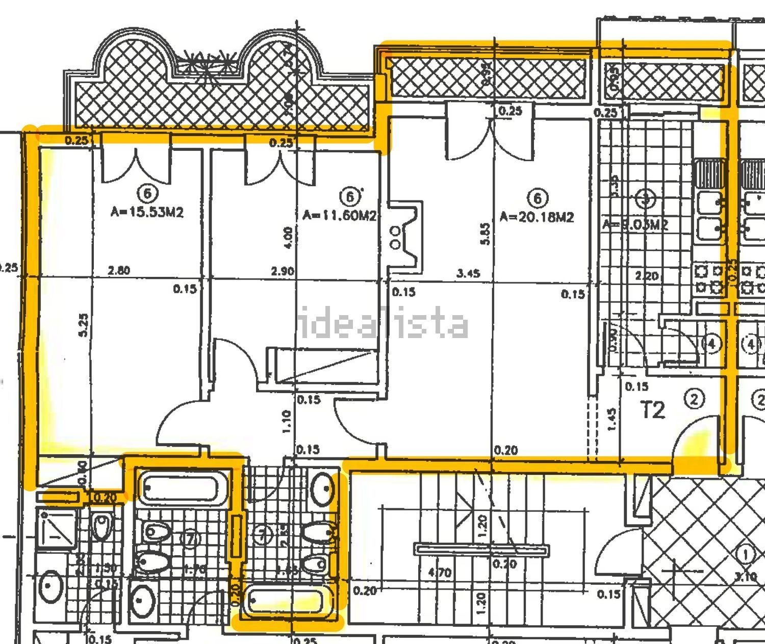 出租公寓 t2在Rua Francisco Costa - 平面图