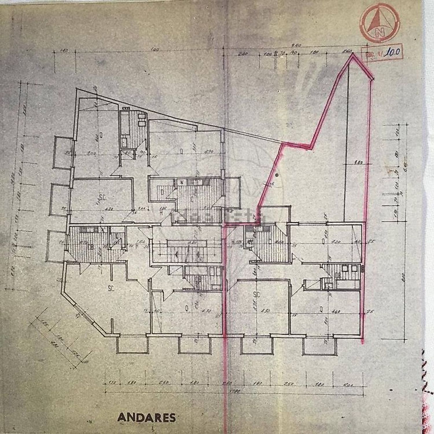 公寓 t2出售在Avenida Copacabana - 平面图