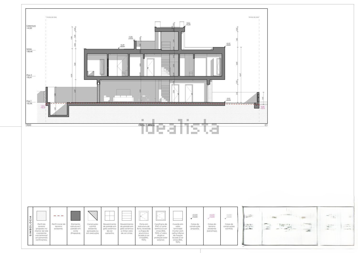 双拼别墅出售在Rua 11 de Março s/n - 平面图