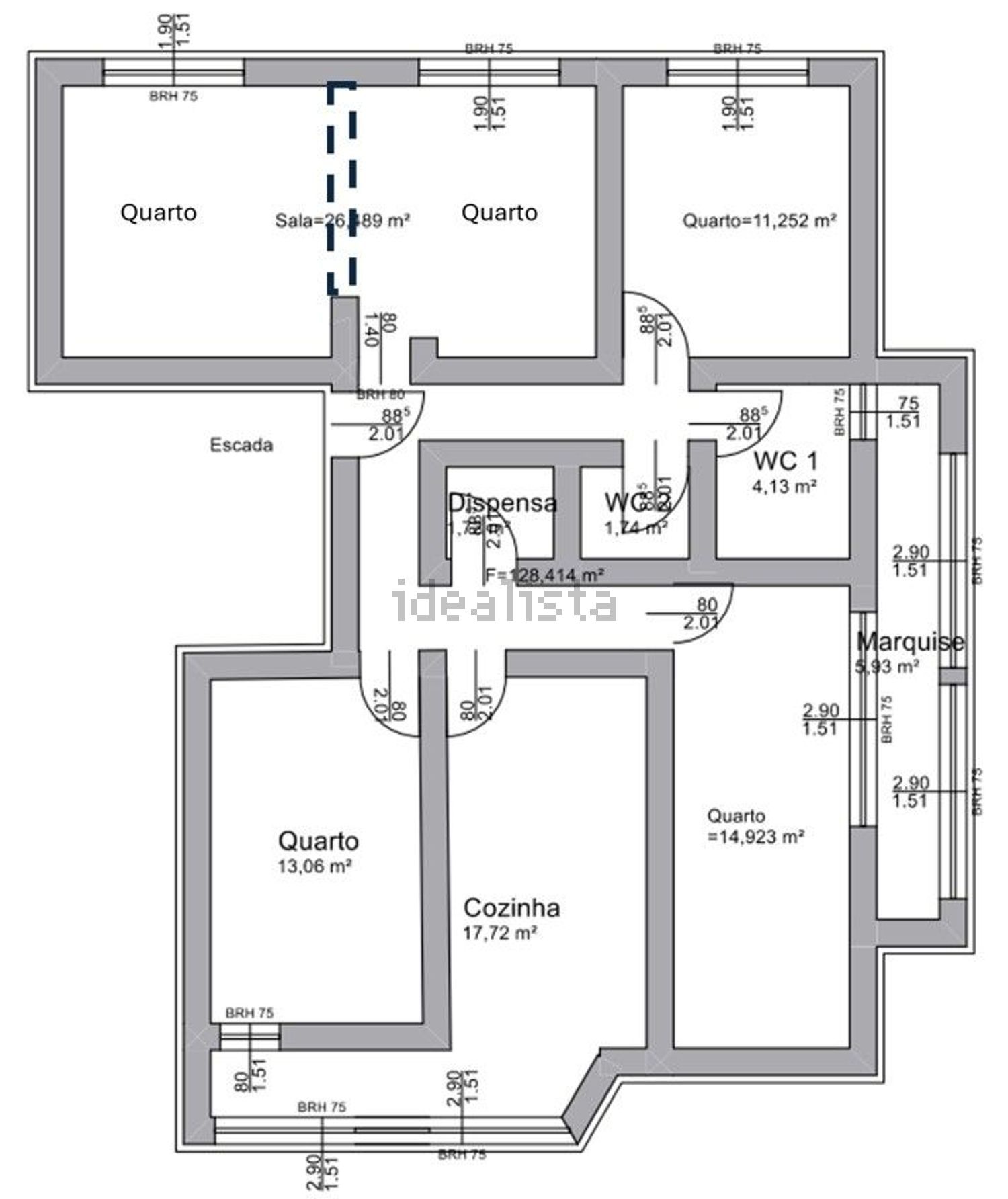 公寓 t4出售在Centro - 平面图