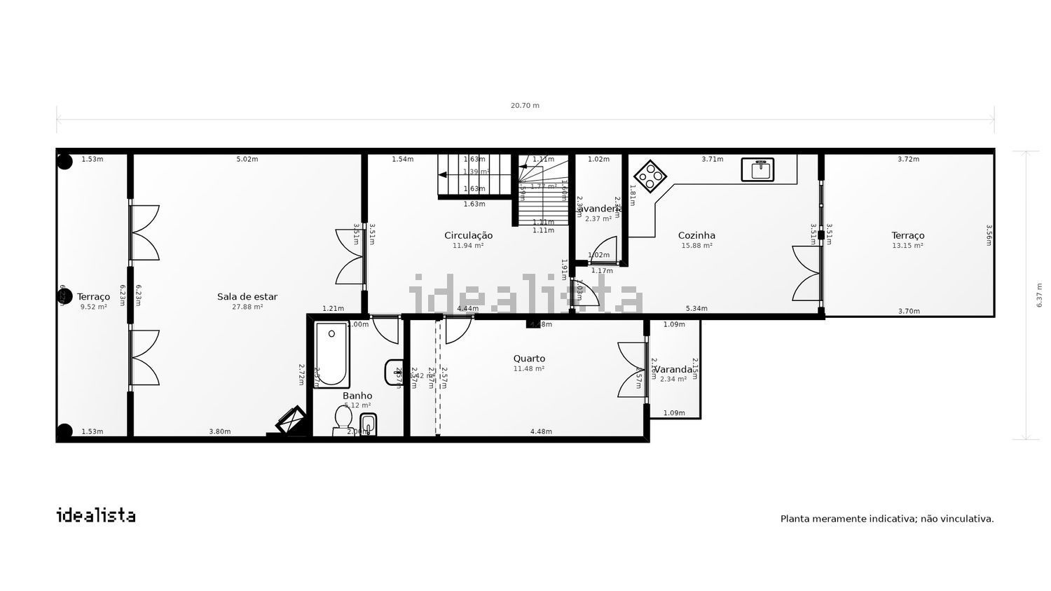 小楼房或独栋别墅出售在Rua 1° de Maio, 3 - 平面图