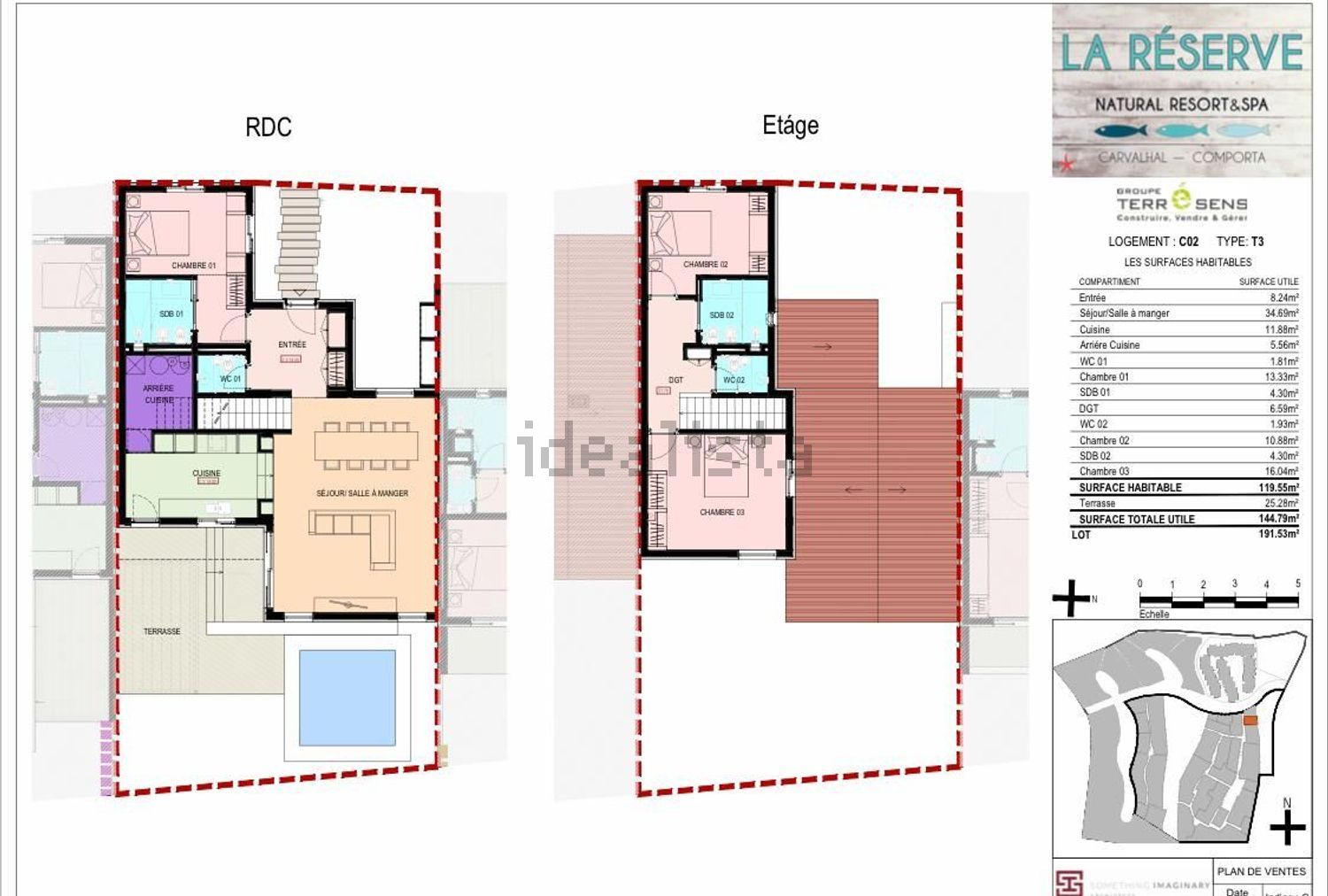 联排别墅出售在Alameda das Praias, 2 C - 平面图