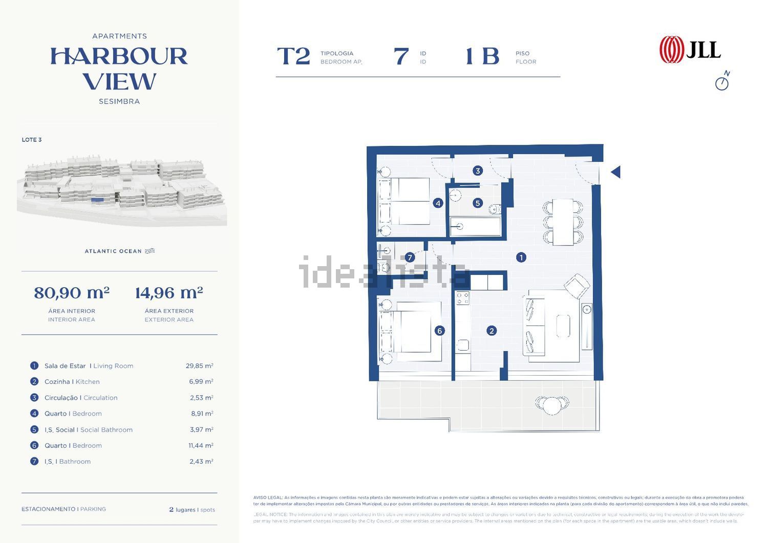 公寓 t2出售在Zambujal - Aiana - 平面图