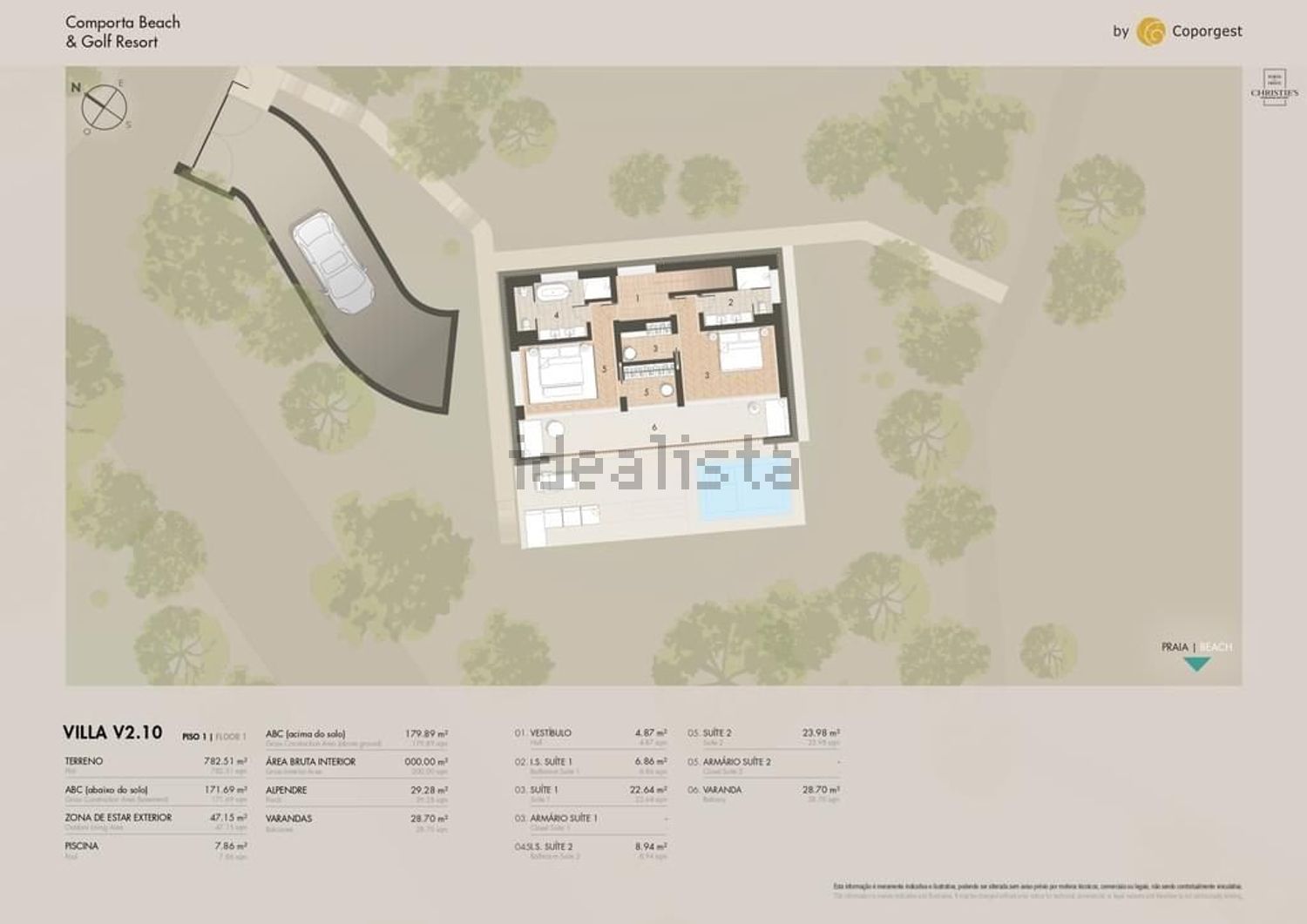 小楼房或别墅出售在Tróia - 平面图