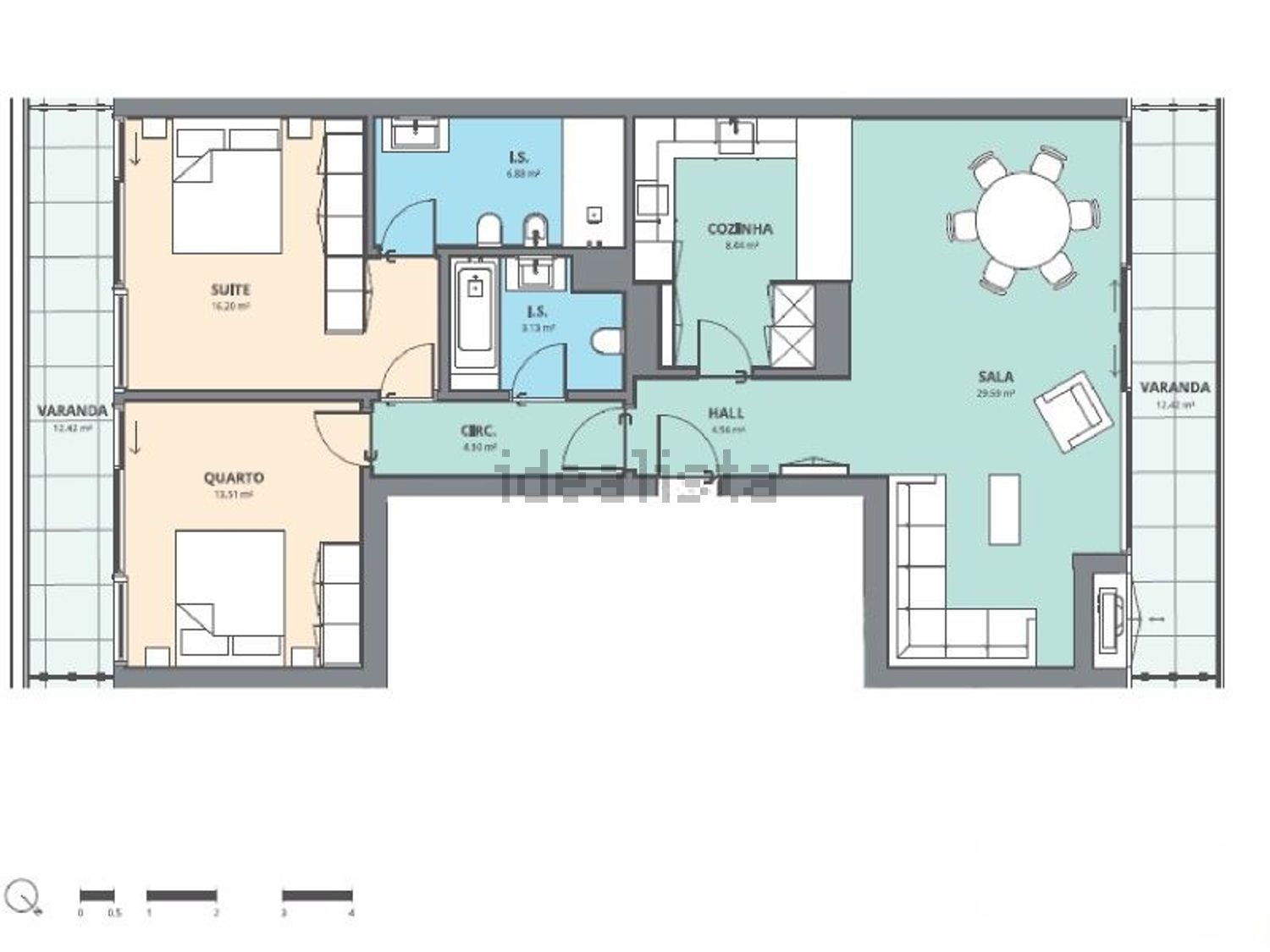 出租公寓 t2在Rua Bombeiros Voluntários do Barreiro, 17 - 平面图