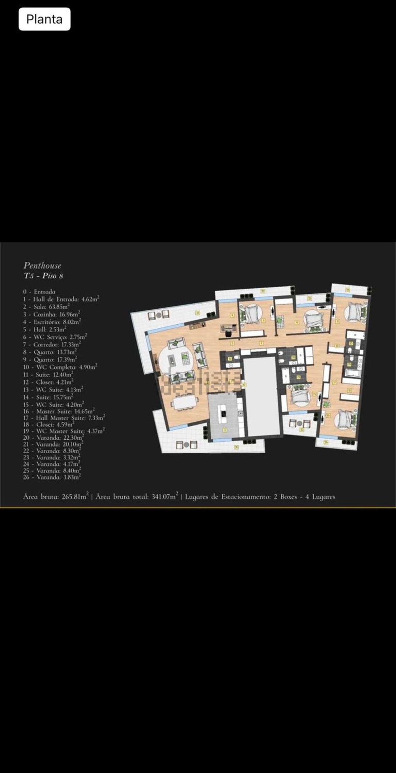 顶层公寓出售在Rua Nicolau Breyner - 平面图