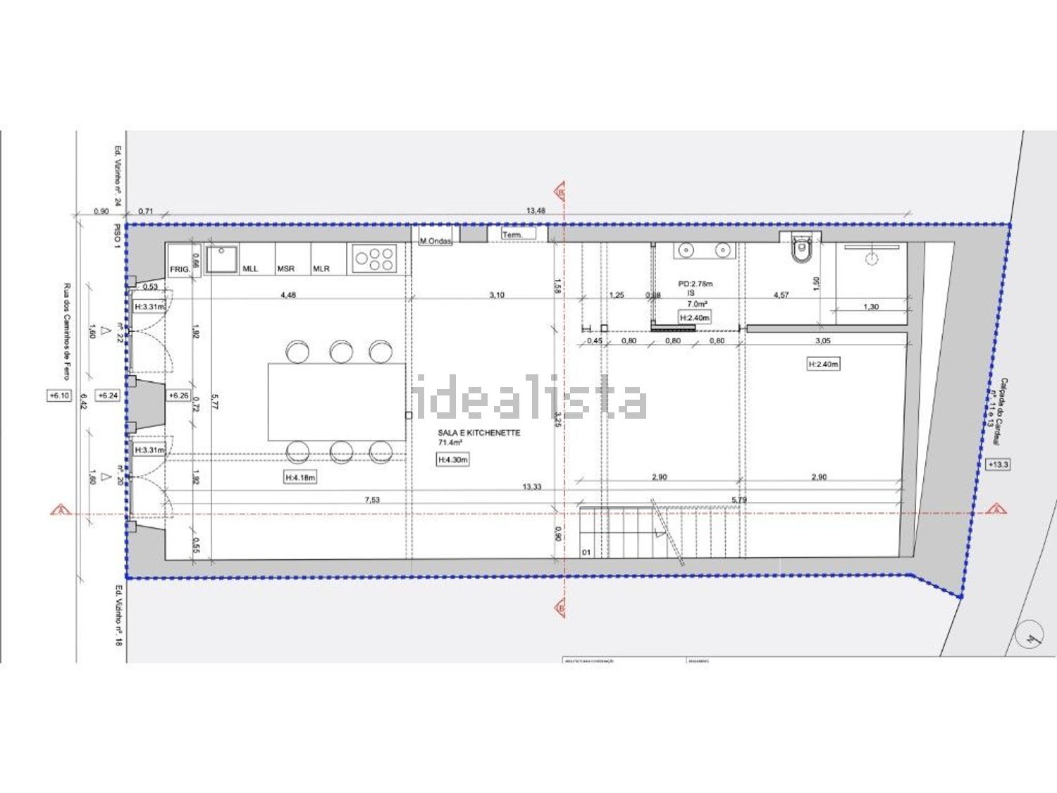 公寓 t1出售在São Vicente de Fora - 平面图