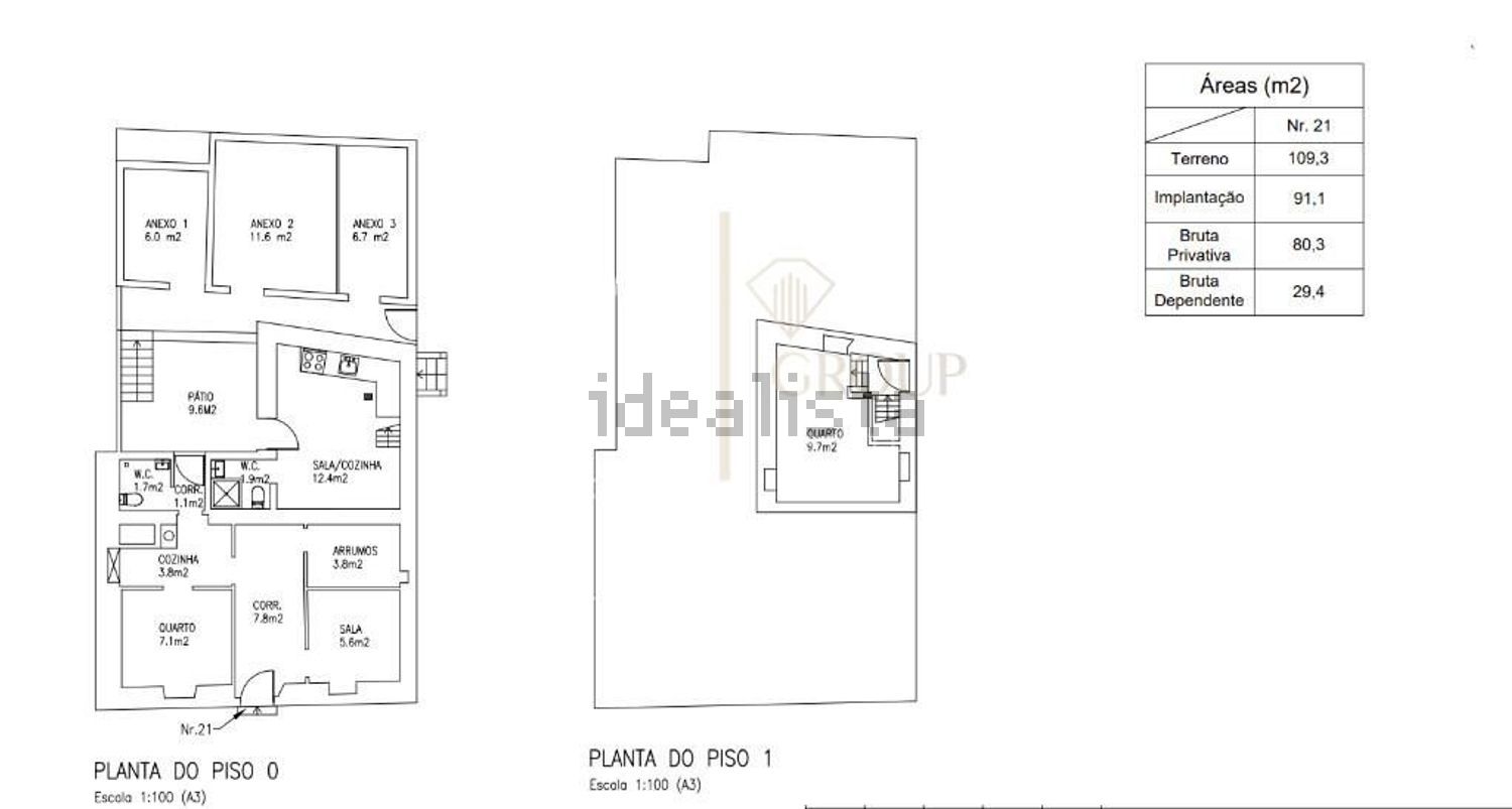 双拼别墅出售在Rua Combatentes da Grande Guerra s/n - 平面图
