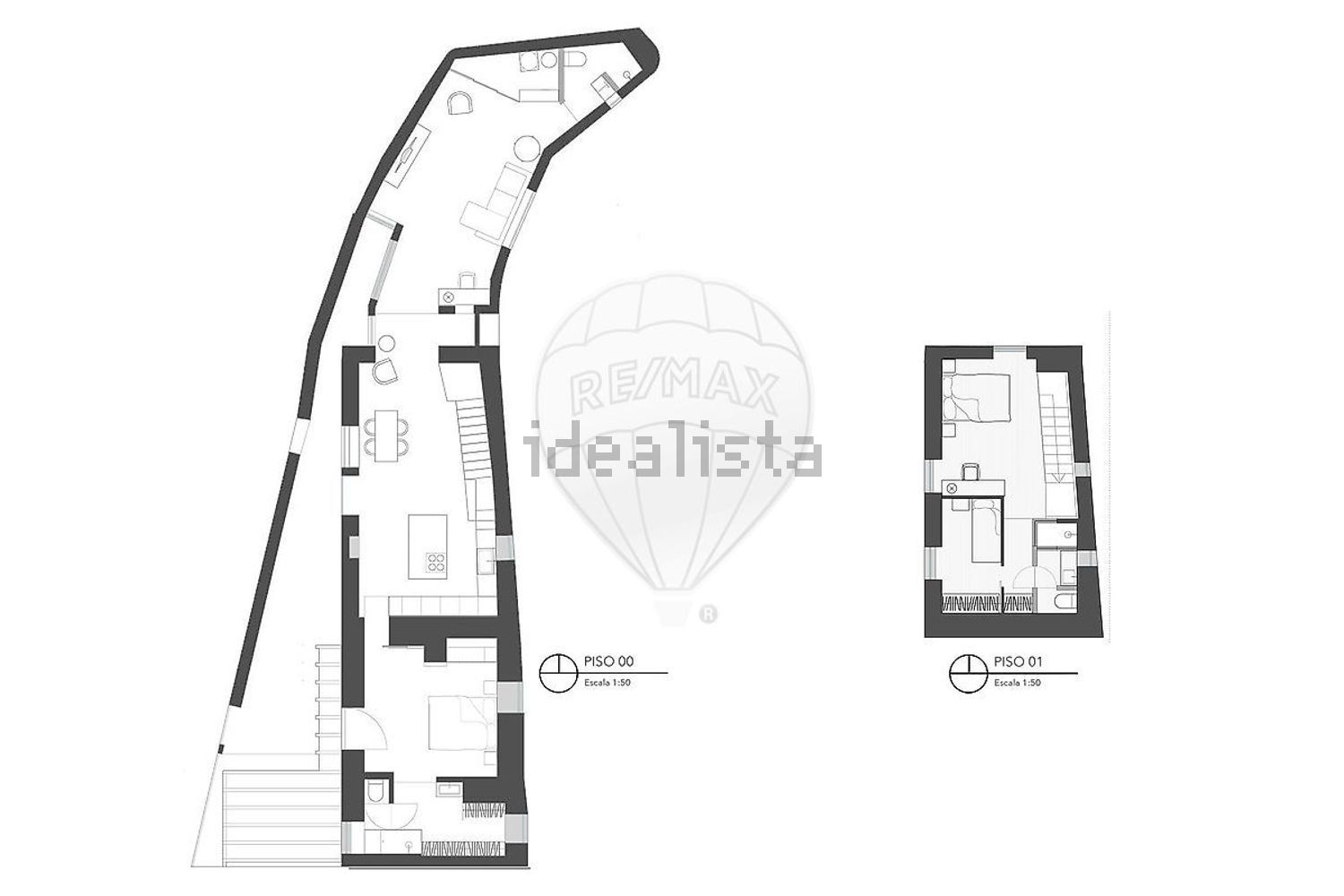 小楼房或独栋别墅出售在Estrada da Moucheira - 平面图