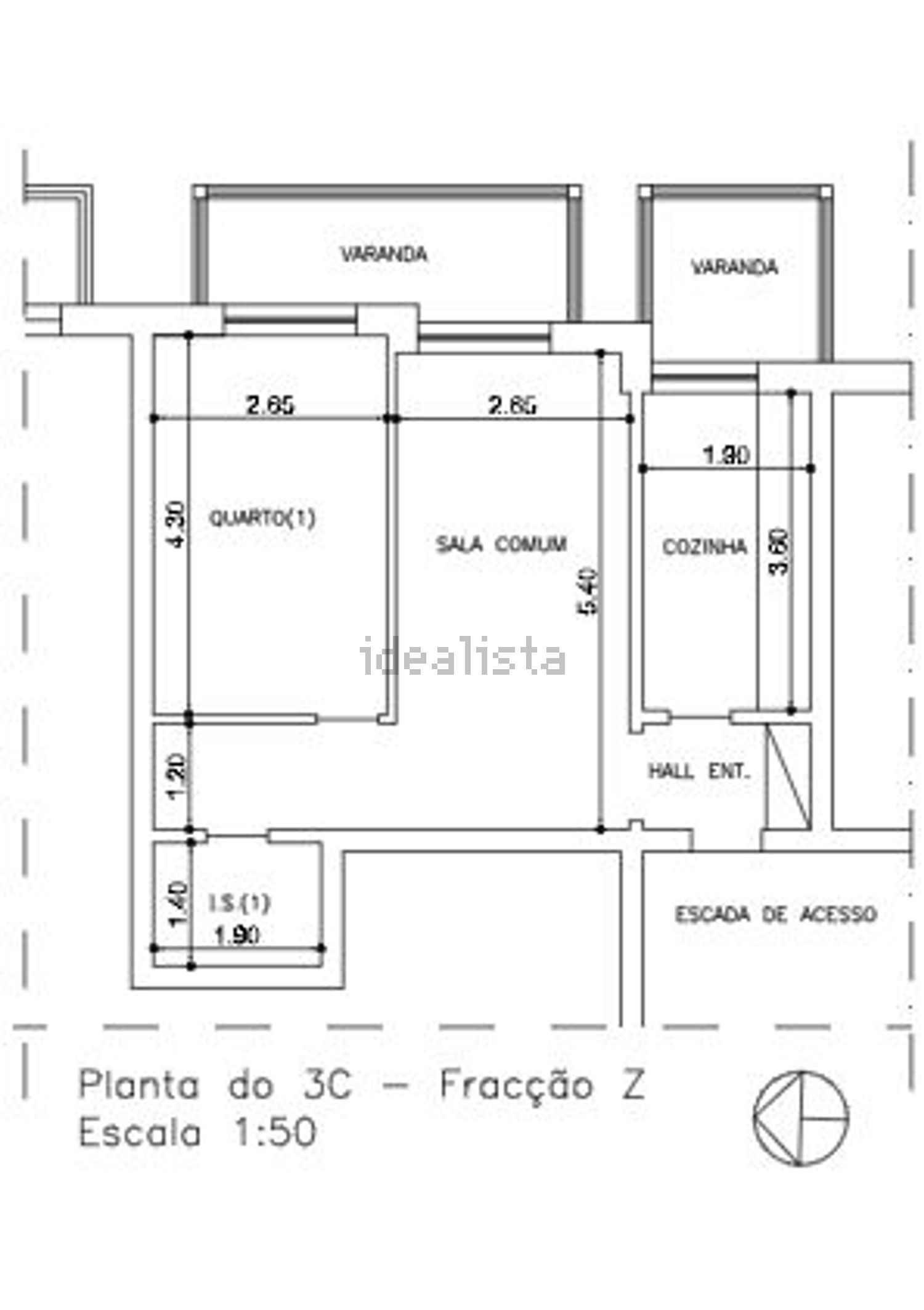 出租公寓 t1在Rua Francisco Vieira de Almeida s/n - 平面图