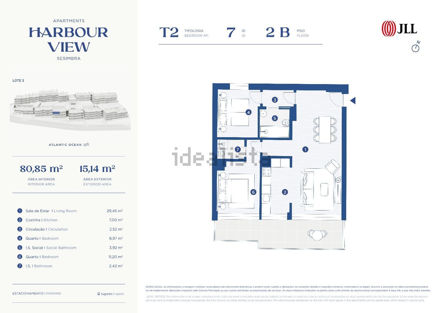 公寓 t2出售在Zambujal - Aiana - 平面图