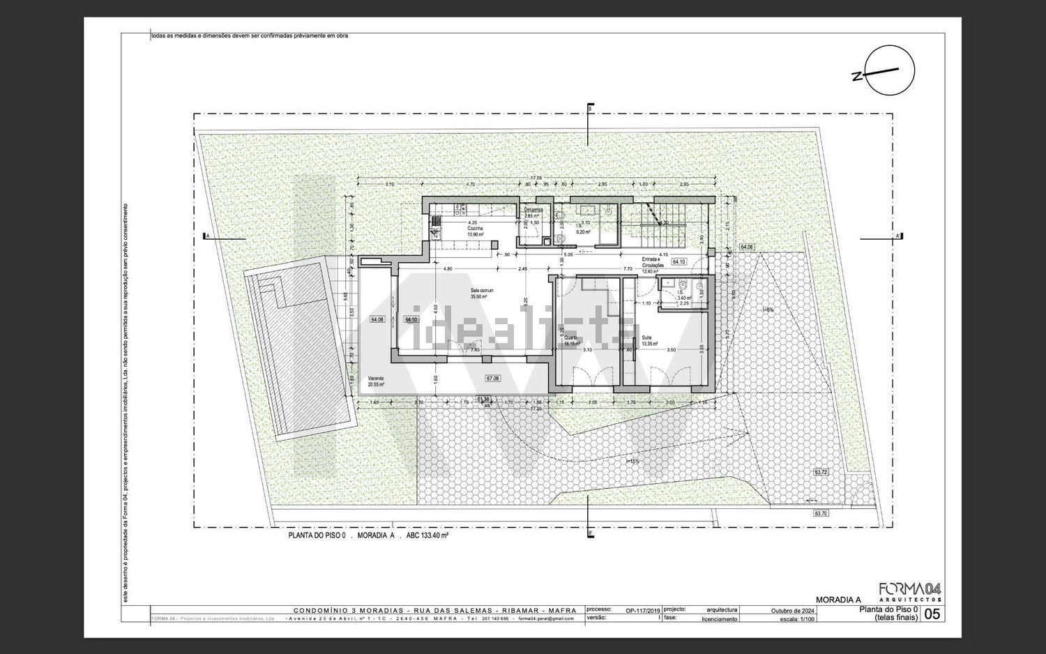 小楼房或独栋别墅出售在Rua das Salemas s/n - 平面图