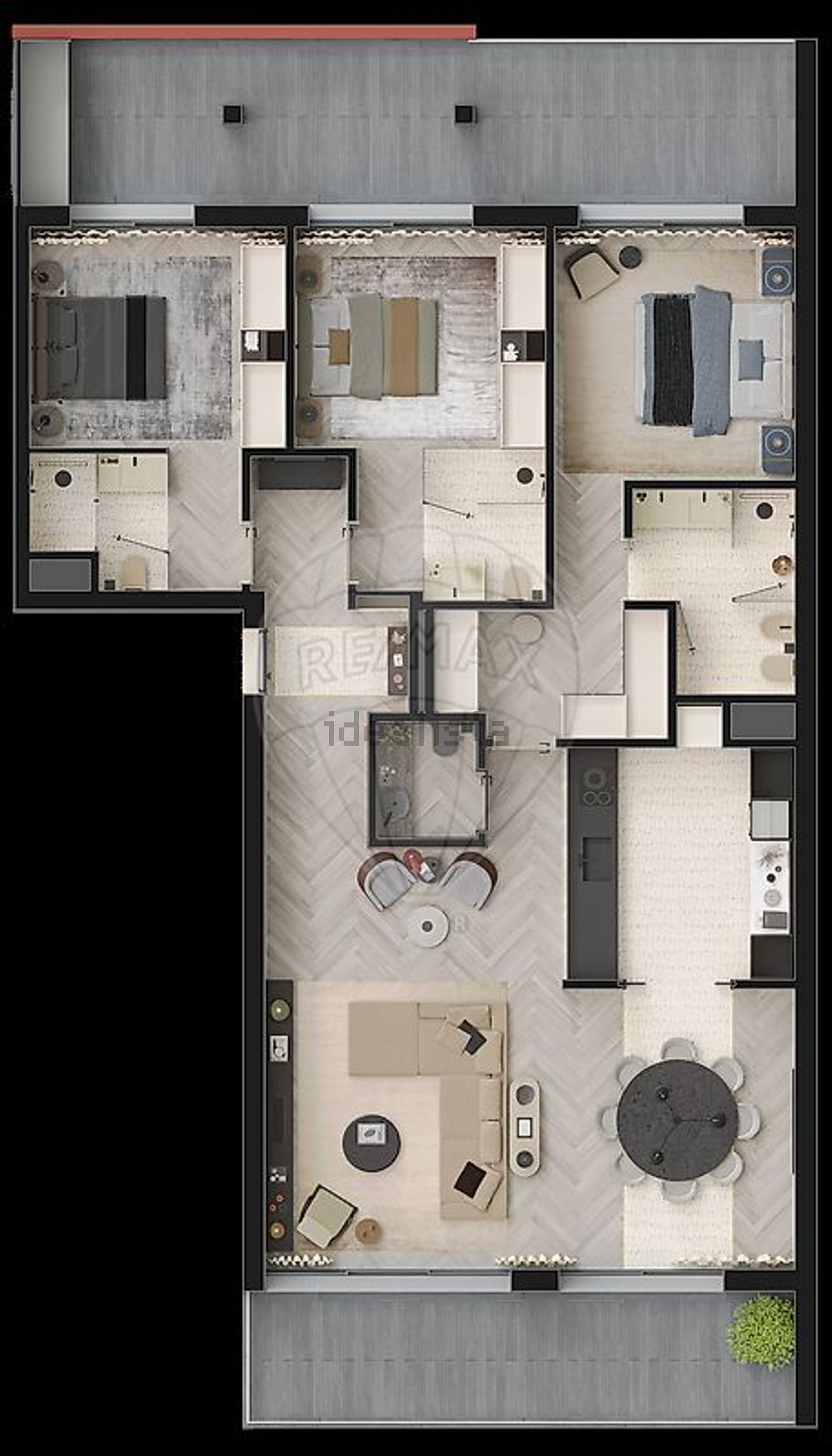 公寓 t3出售在Rua Armando Caldas - 平面图