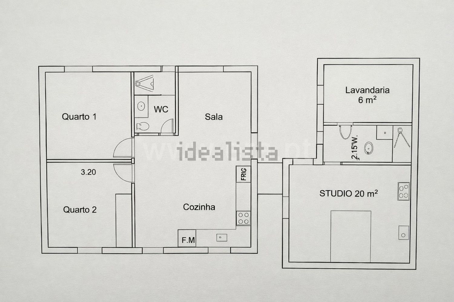 双拼别墅出售在Rua Principal - 平面图