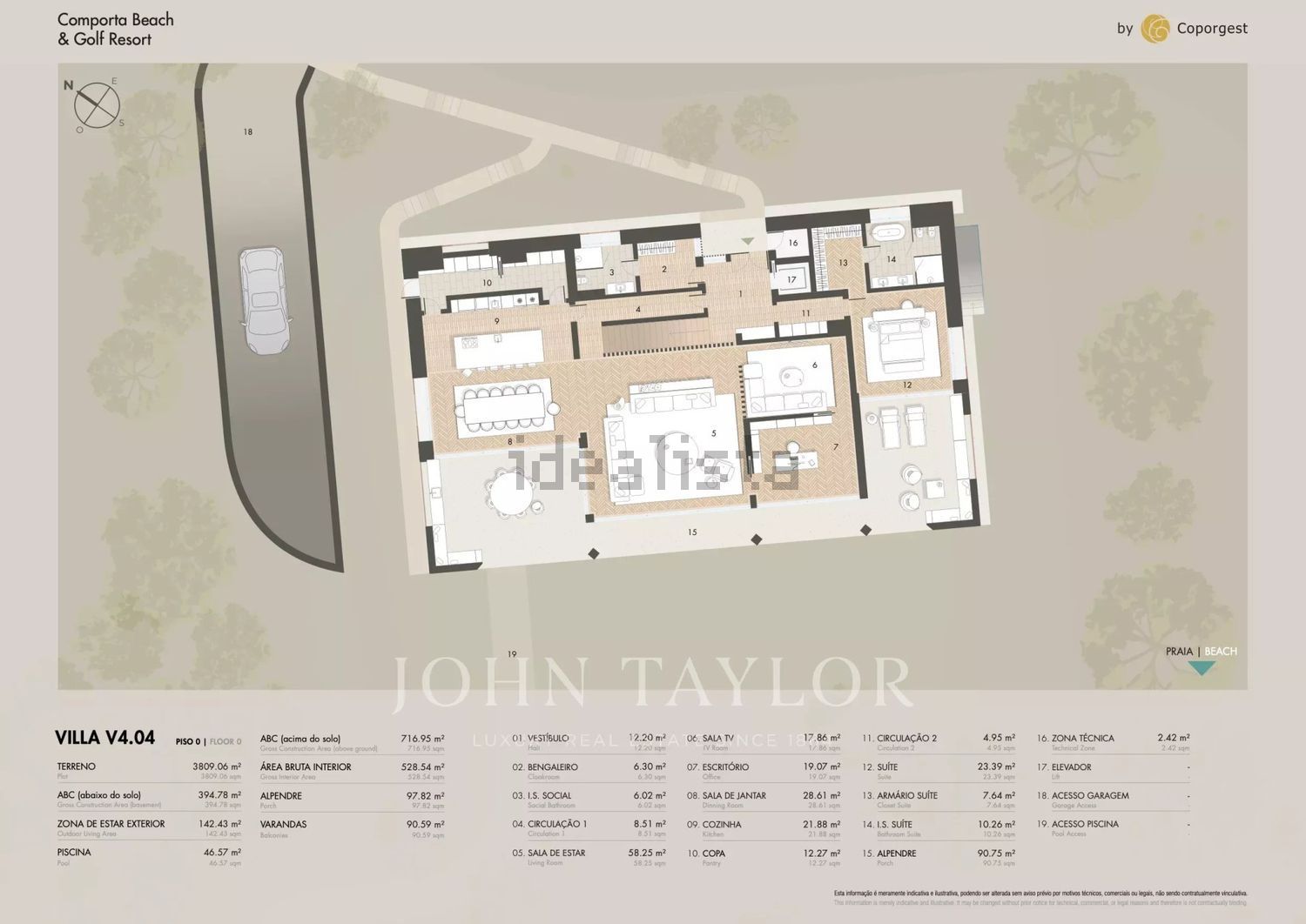 小楼房或独栋别墅出售Tróia - 平面图