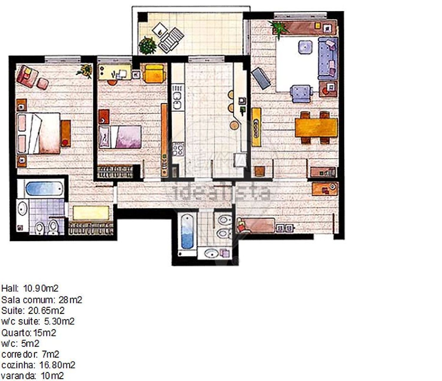 出租公寓 t2N10 - 平面图