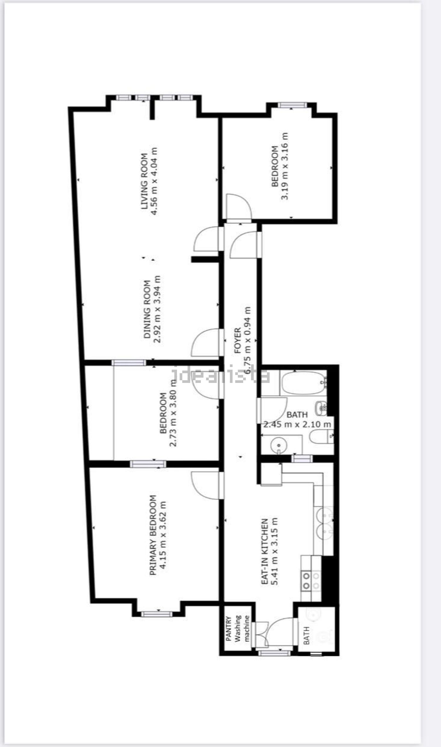 公寓 t3出售在Rua Mirante - 平面图