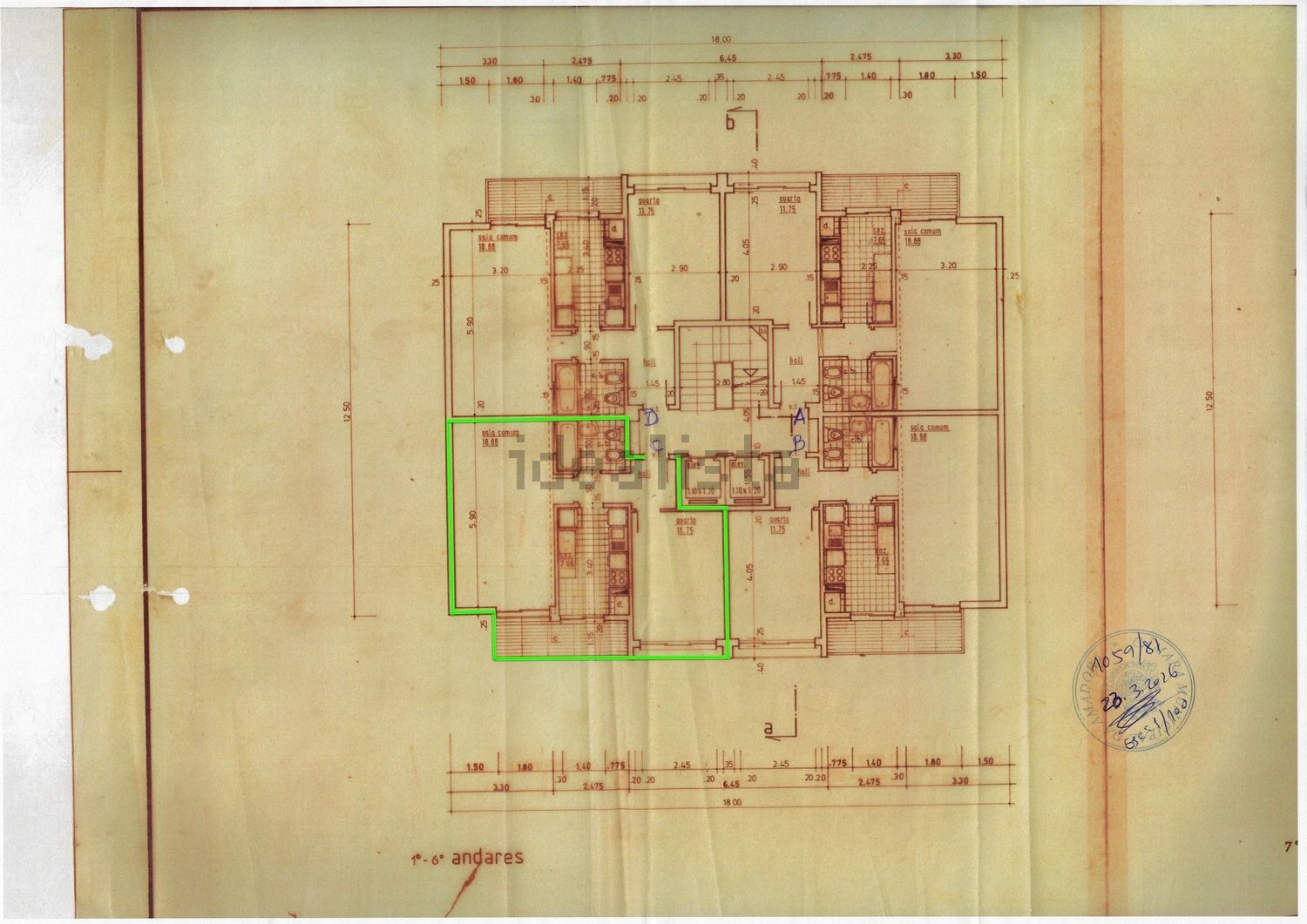 公寓 t1出售在Avenida Doutor José Pontes - 平面图