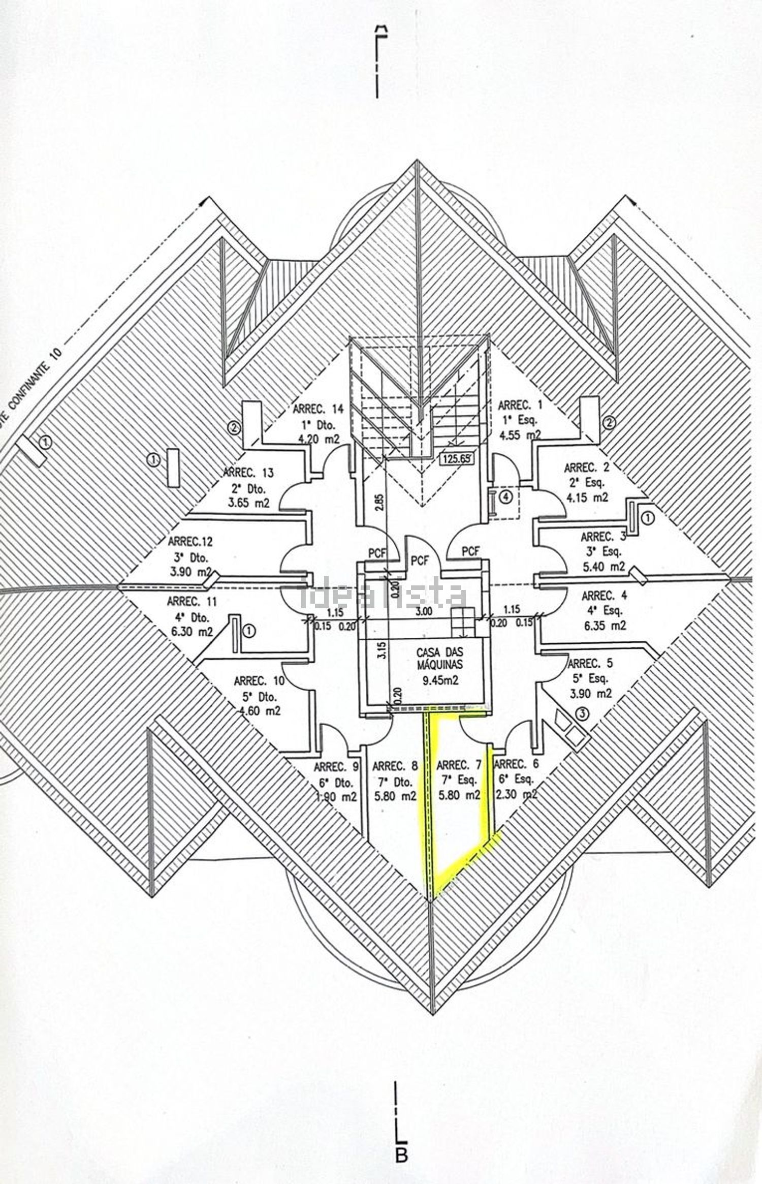 公寓 t3出售在Rua Manuel Martins da Hora, 13 - 平面图