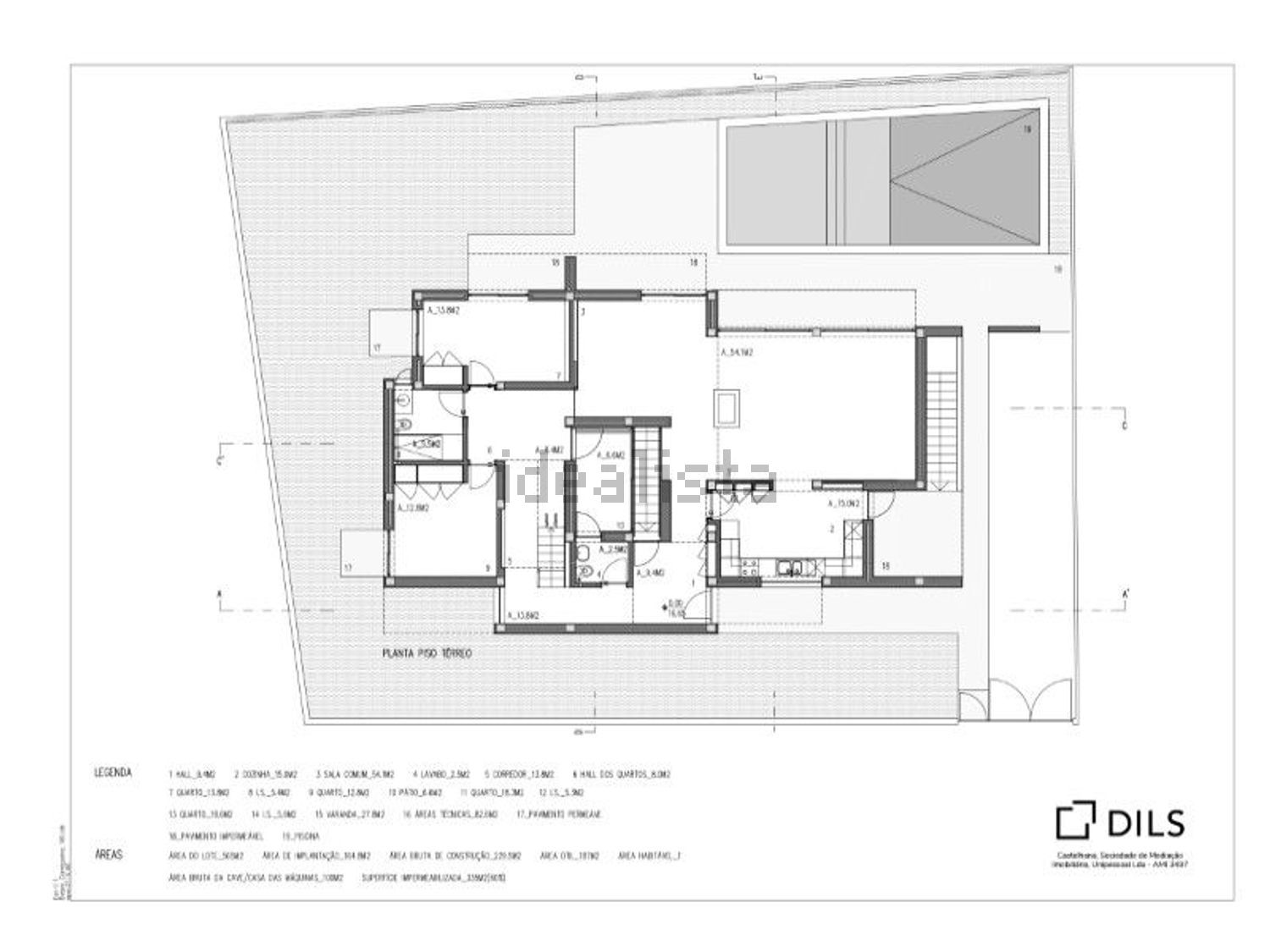 小楼房或独栋别墅出售在Rua do Pinhal - 平面图