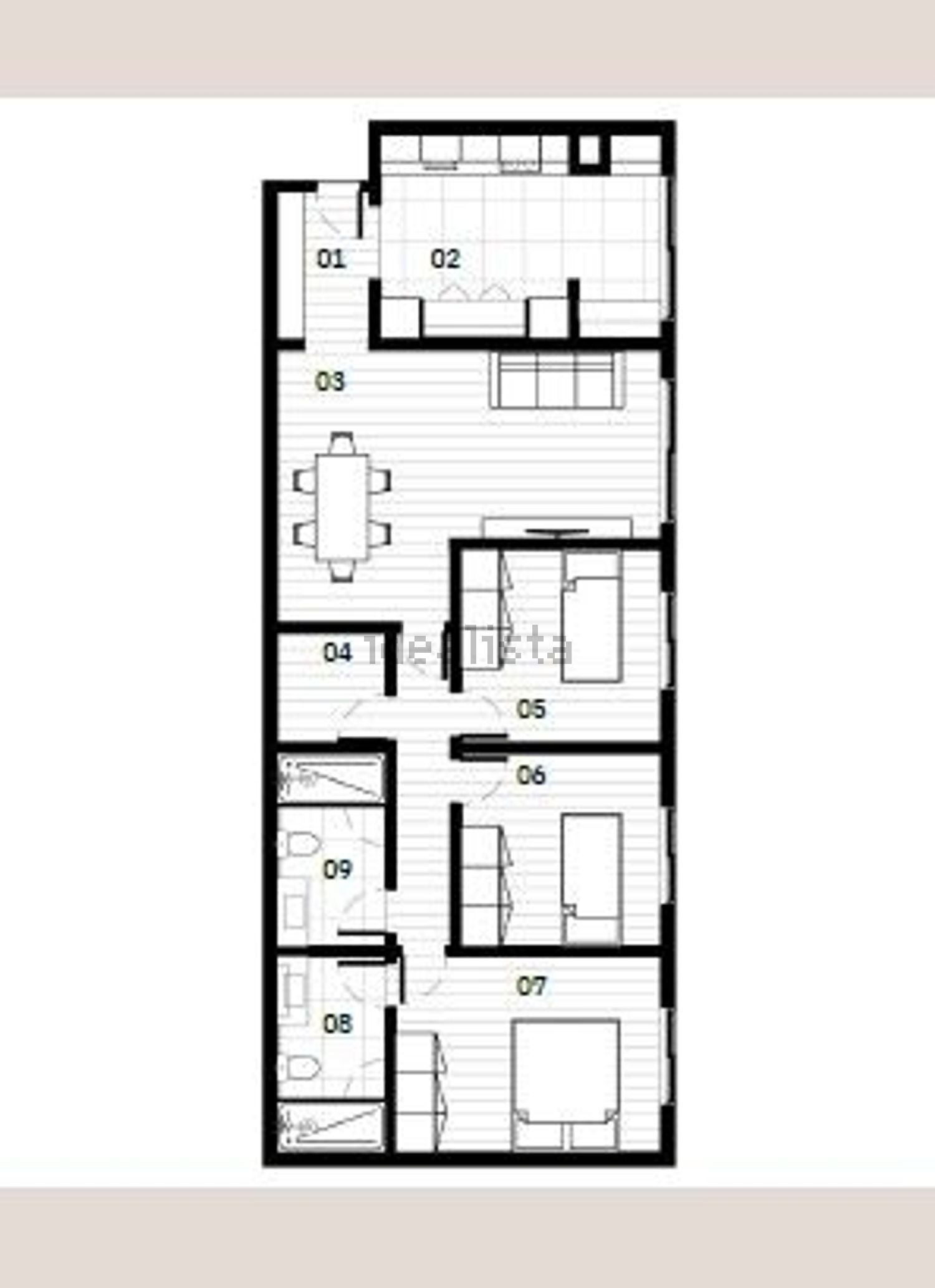 公寓 t3出售在Rua Humberto Cardoso s/n - 平面图
