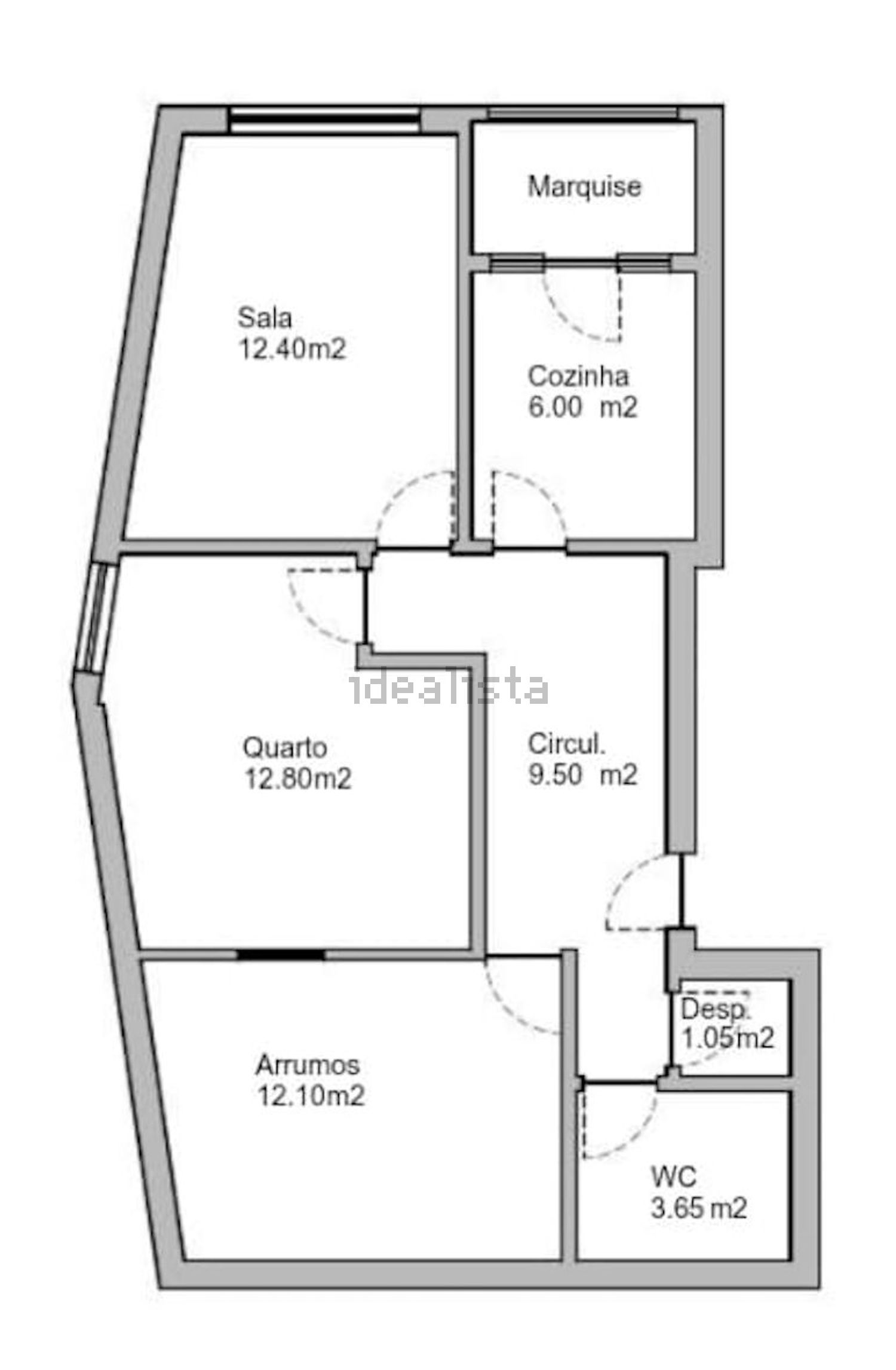 公寓 t1出售在Rua Padre António Vieira - 平面图