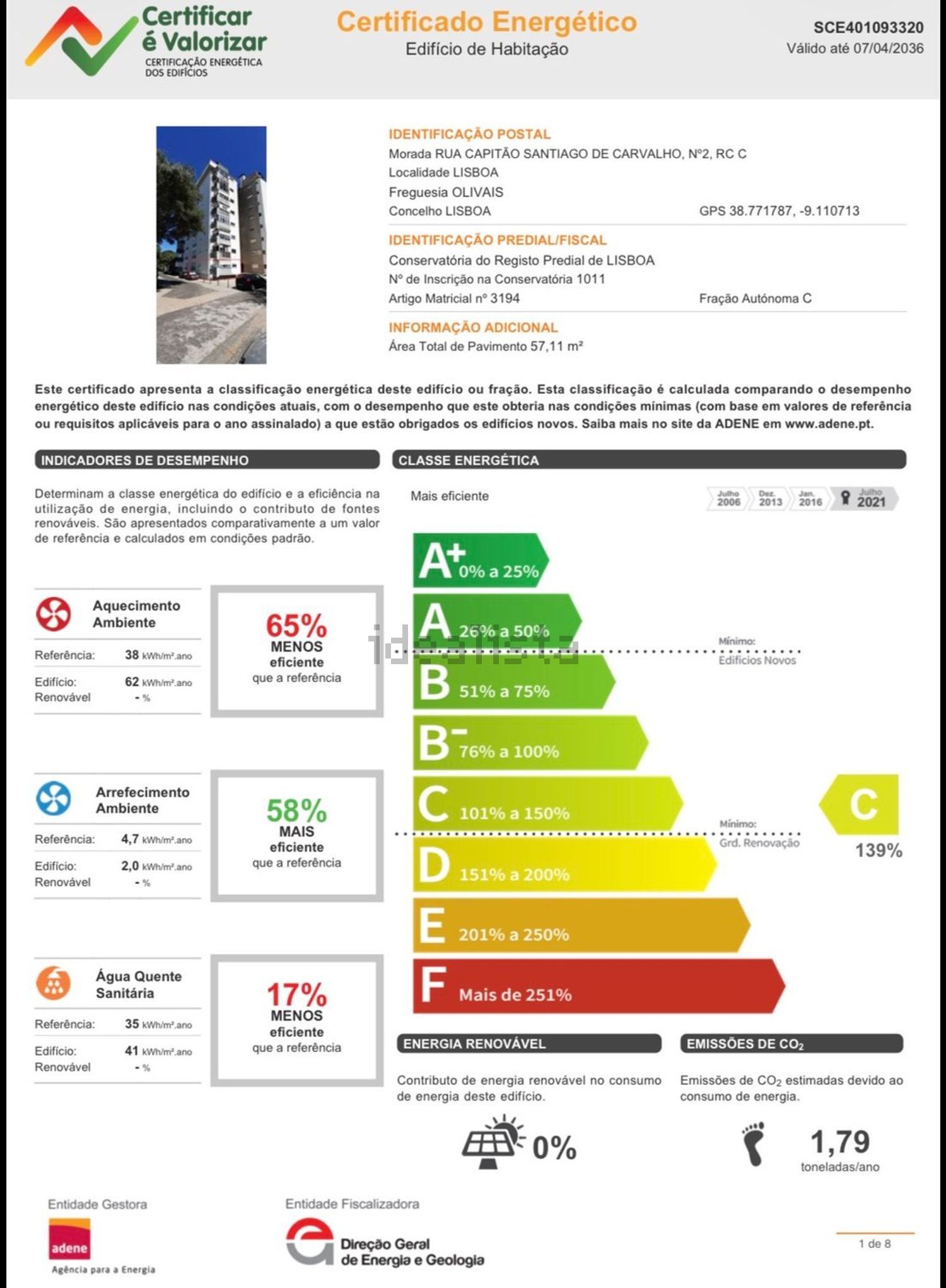 公寓 t2出售在Rua Capitão Santiago de Carvalho, 2 Lote - 能源认证