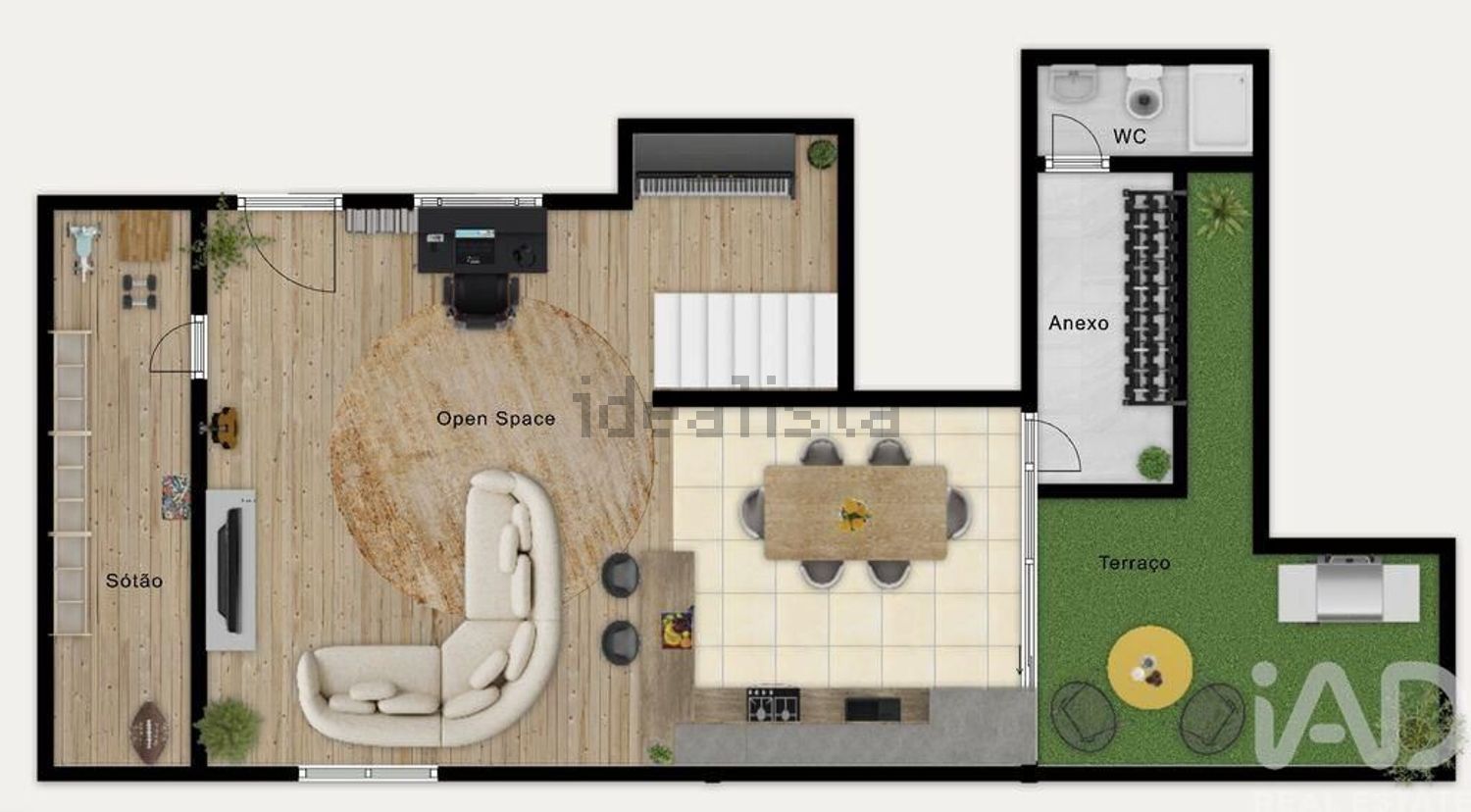 T0（单人公寓）出售在Almada - 平面图
