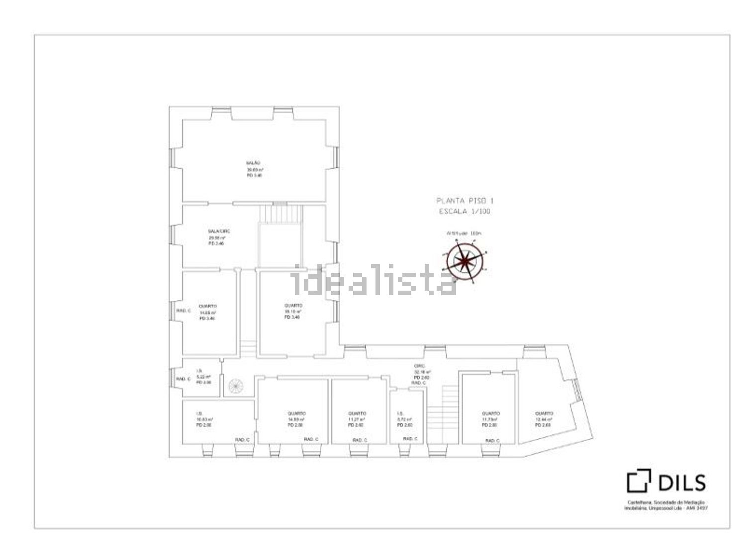 小楼房或独栋别墅出售在Rua Norte - 平面图