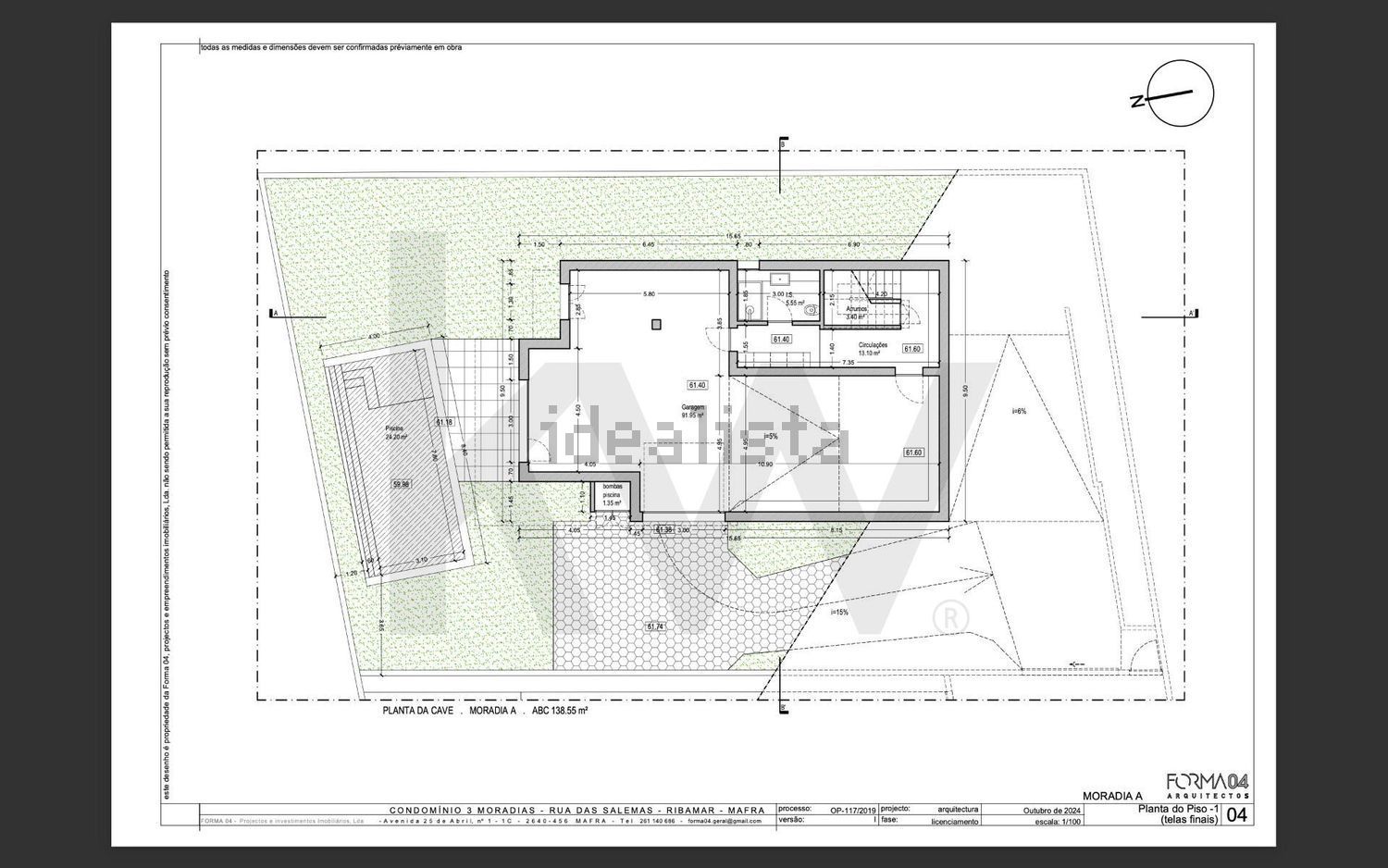 小楼房或独栋别墅出售在Rua das Salemas s/n - 平面图