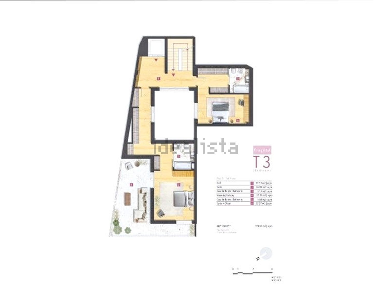 联排别墅出售在Rua Almirante Gago Coutinho, 58 a - 平面图