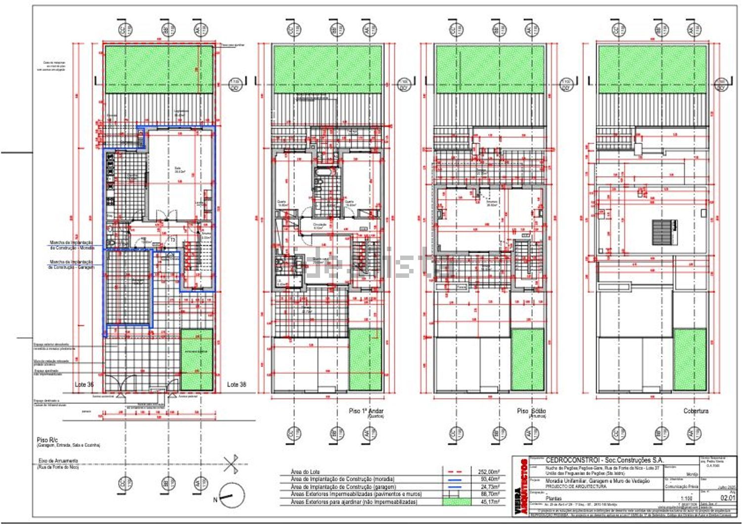 双拼别墅出售在Rua Fonte do Nico - 平面图