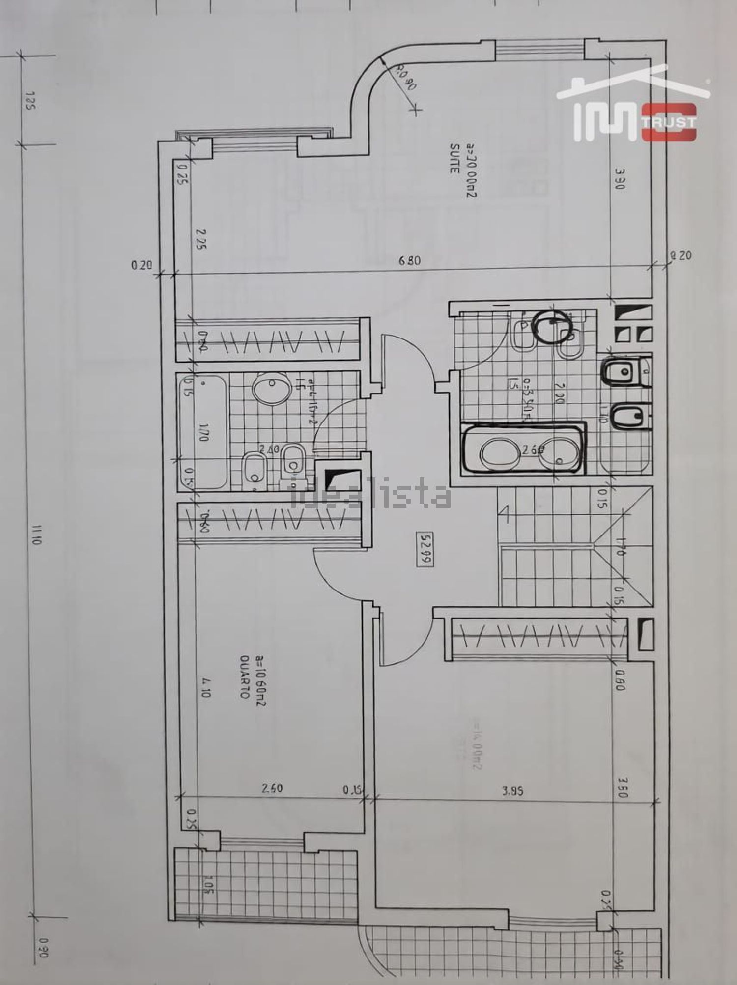 双拼别墅出售在Rua do Círio dos Olhos de Água - 平面图