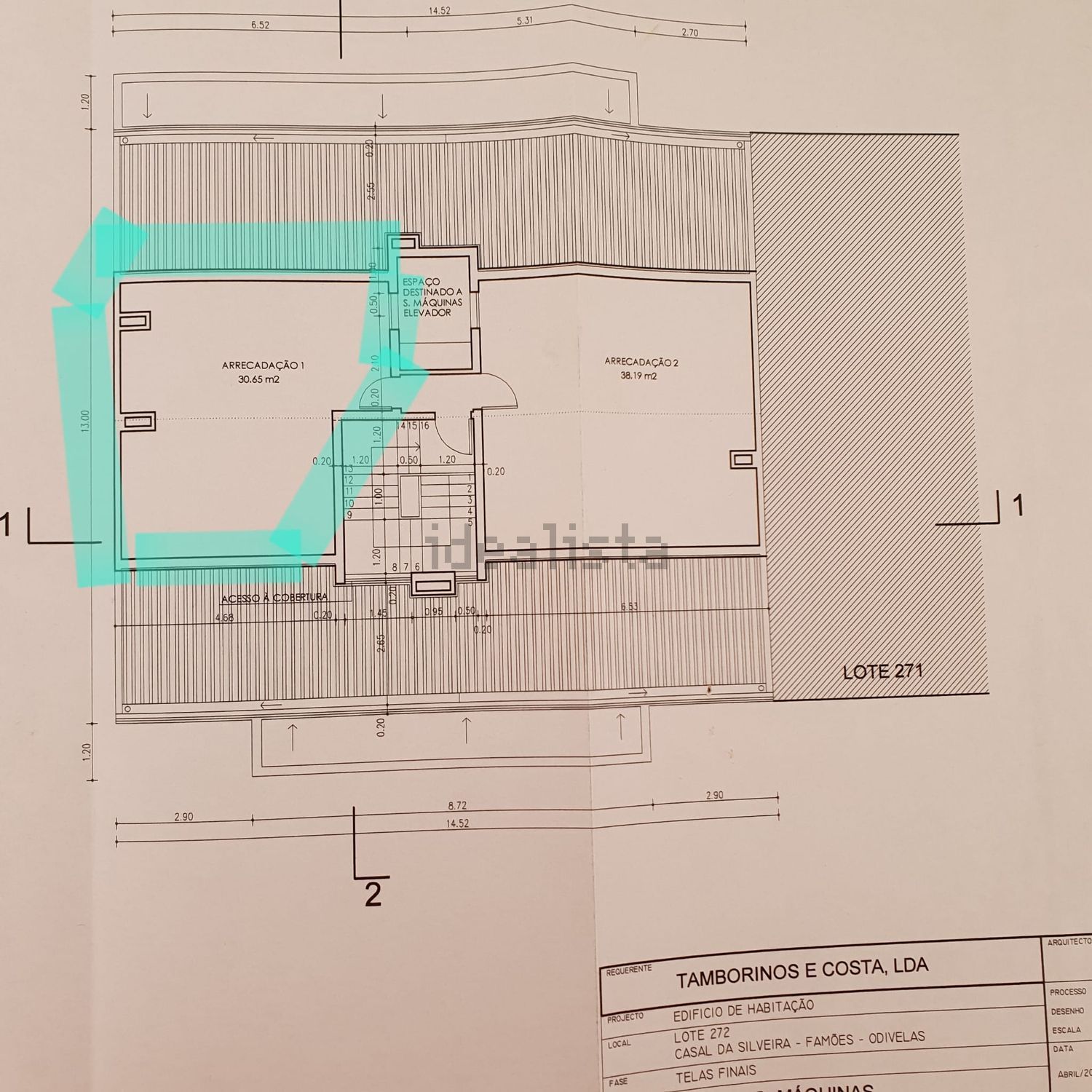 公寓 t2出售在Rua São Cristóvão, 272 - 平面图
