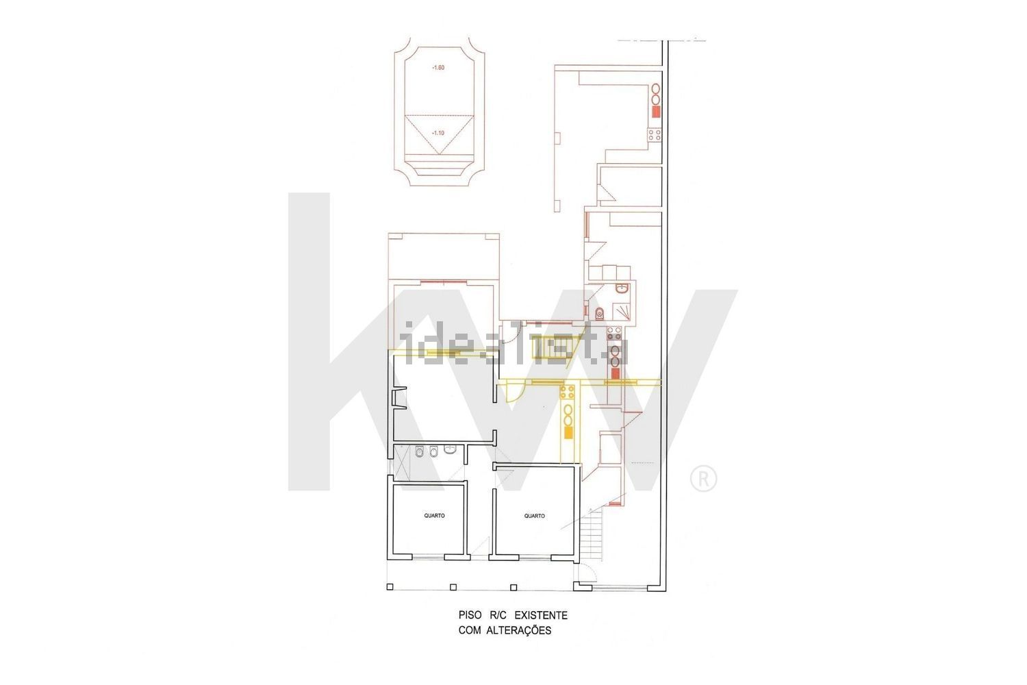 小楼房或独栋别墅出售在Rua António Aleixo - 平面图