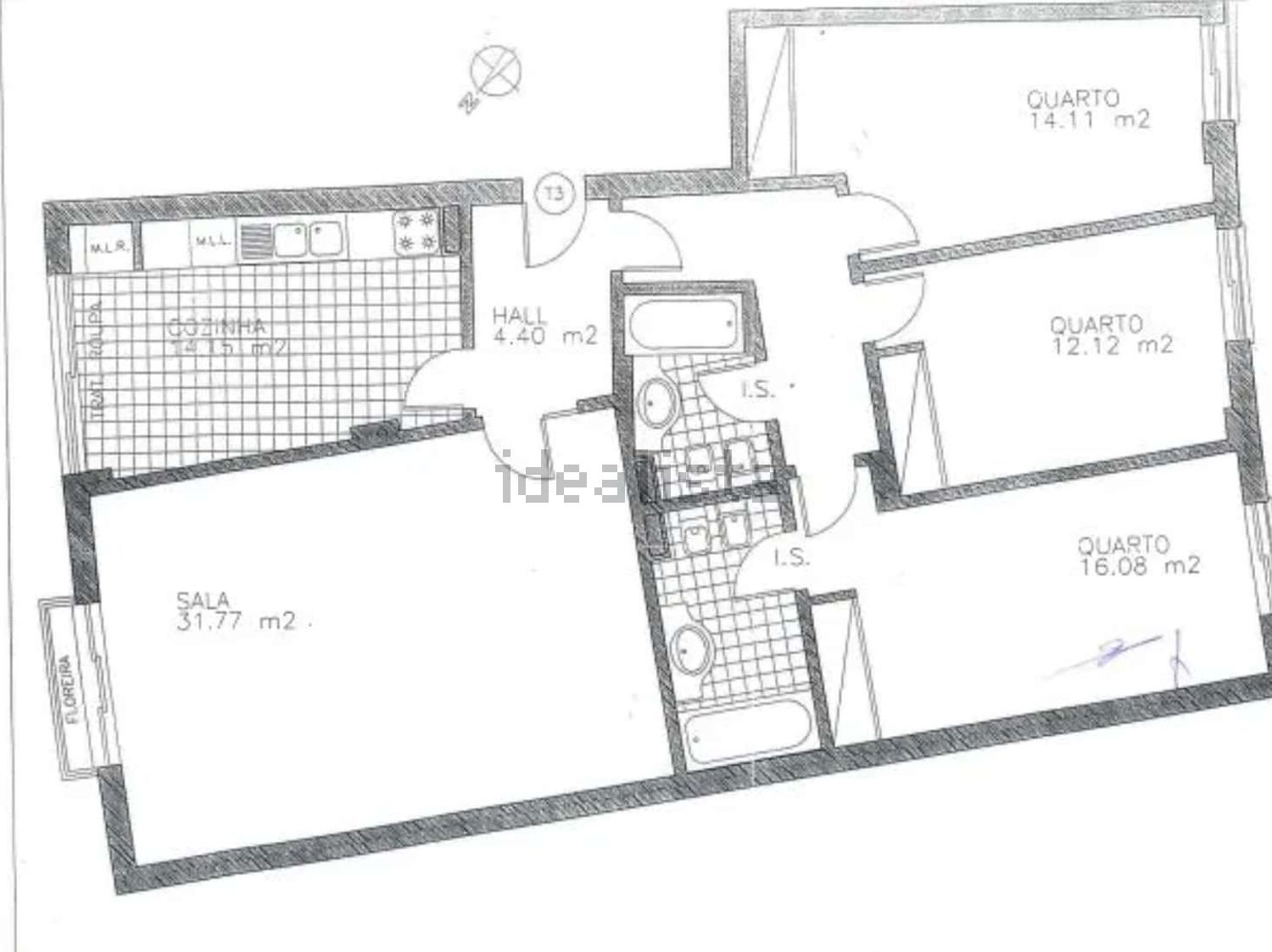 出租公寓 t3Porta do Mar s/n - 平面图