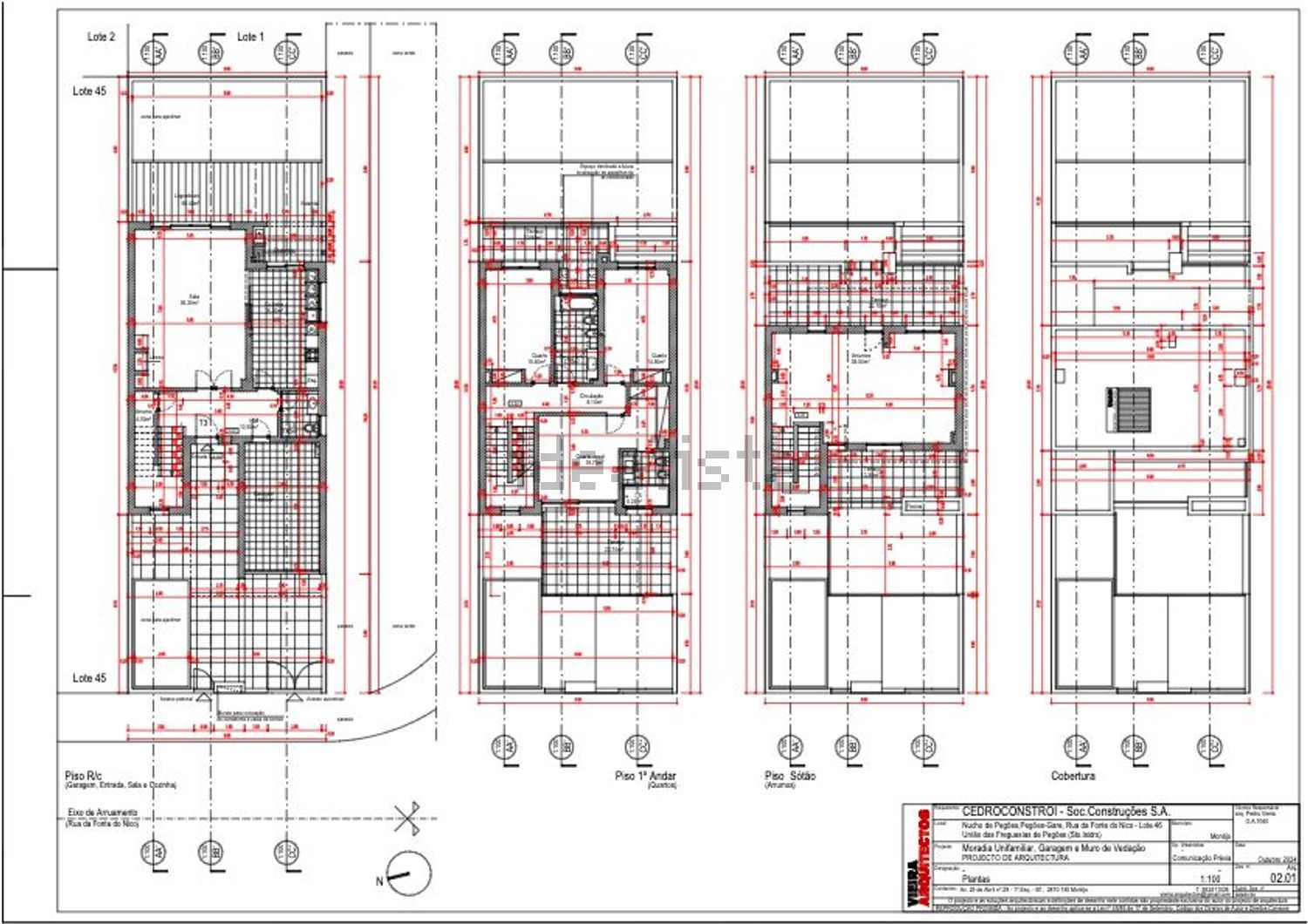 联排别墅出售在Rua Fonte do Nico, 46 Lote 46 - 平面图
