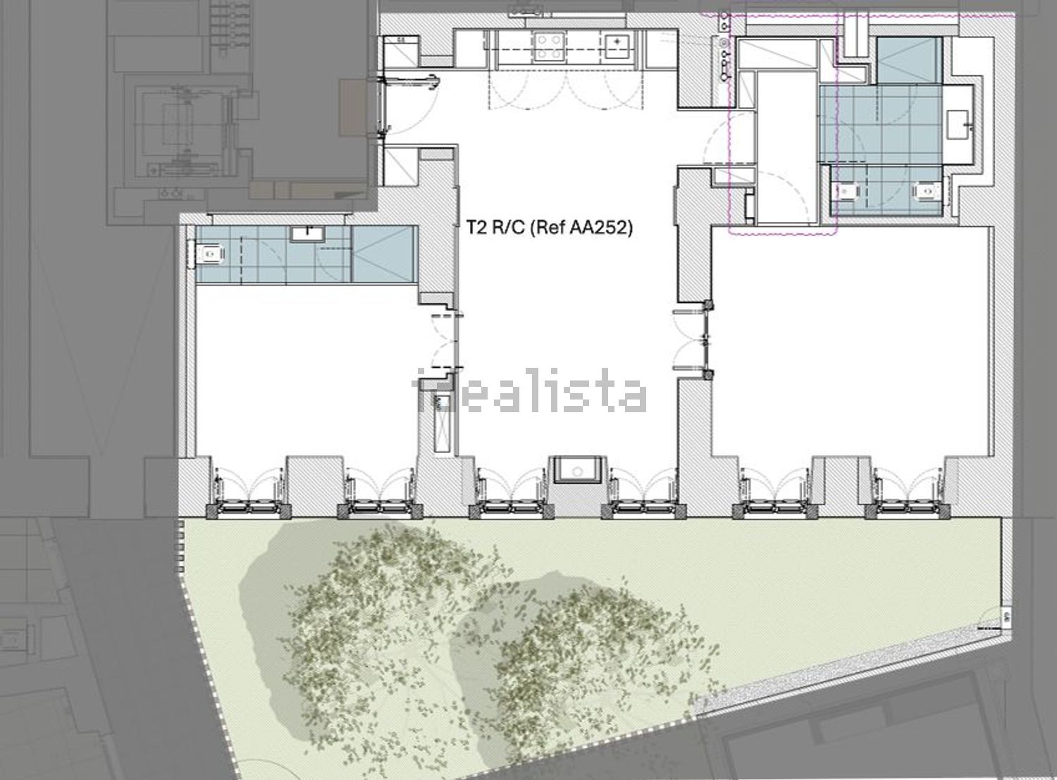 出租公寓 t2在Praça da Alegria - 平面图