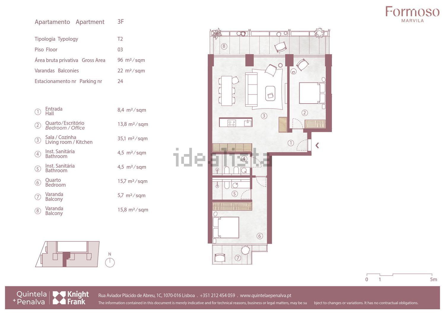 公寓 t2出售在Marvila - 平面图