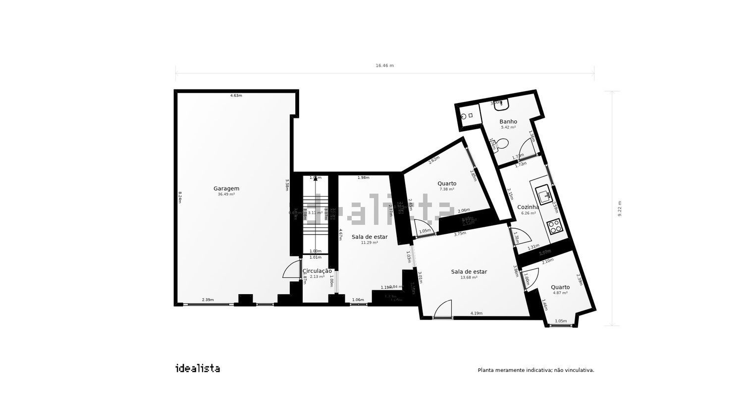 小楼房或独栋别墅出售在Rua do Meio - 平面图