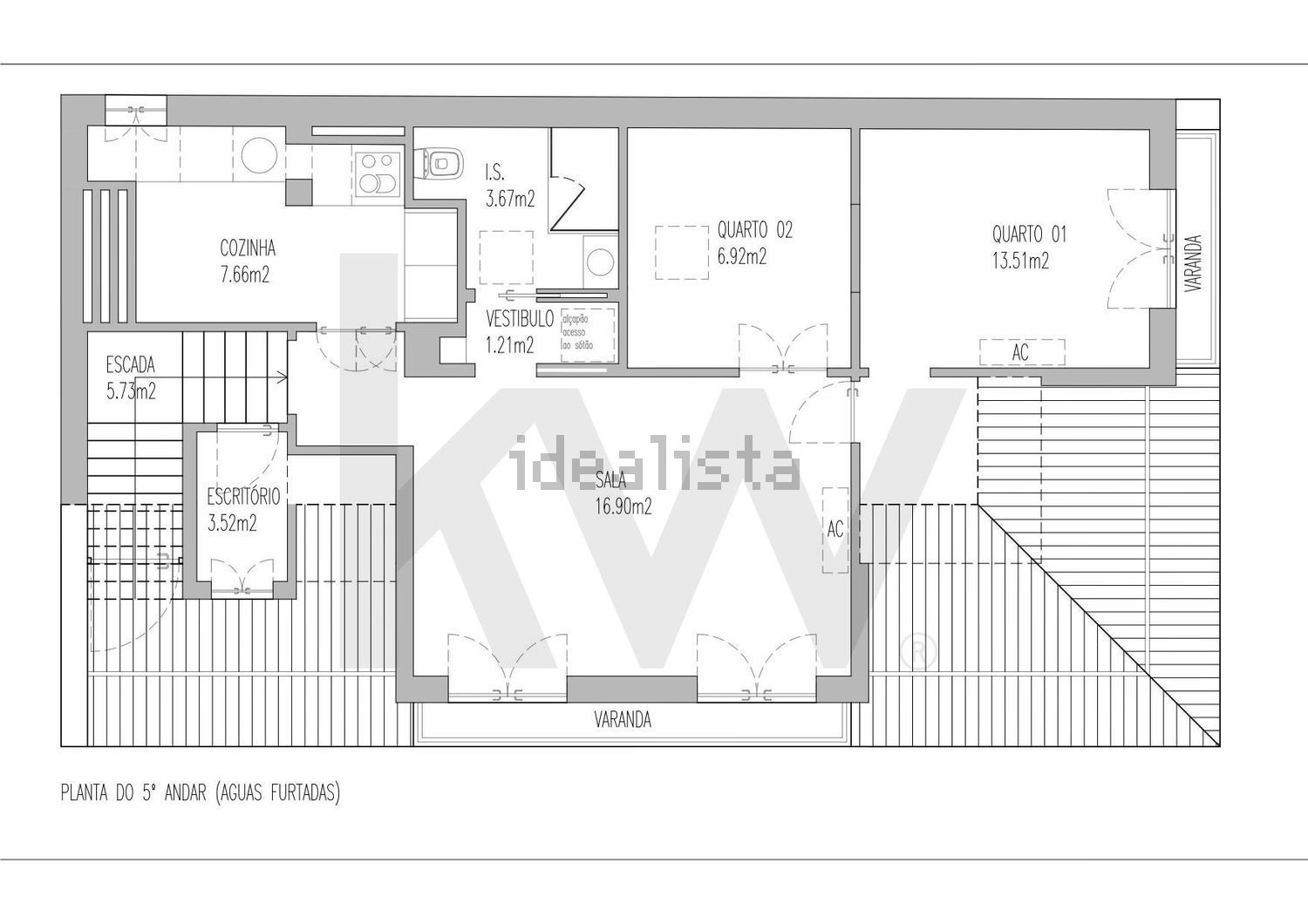 出租公寓 t1在Rua da Assunção s/n - 平面图